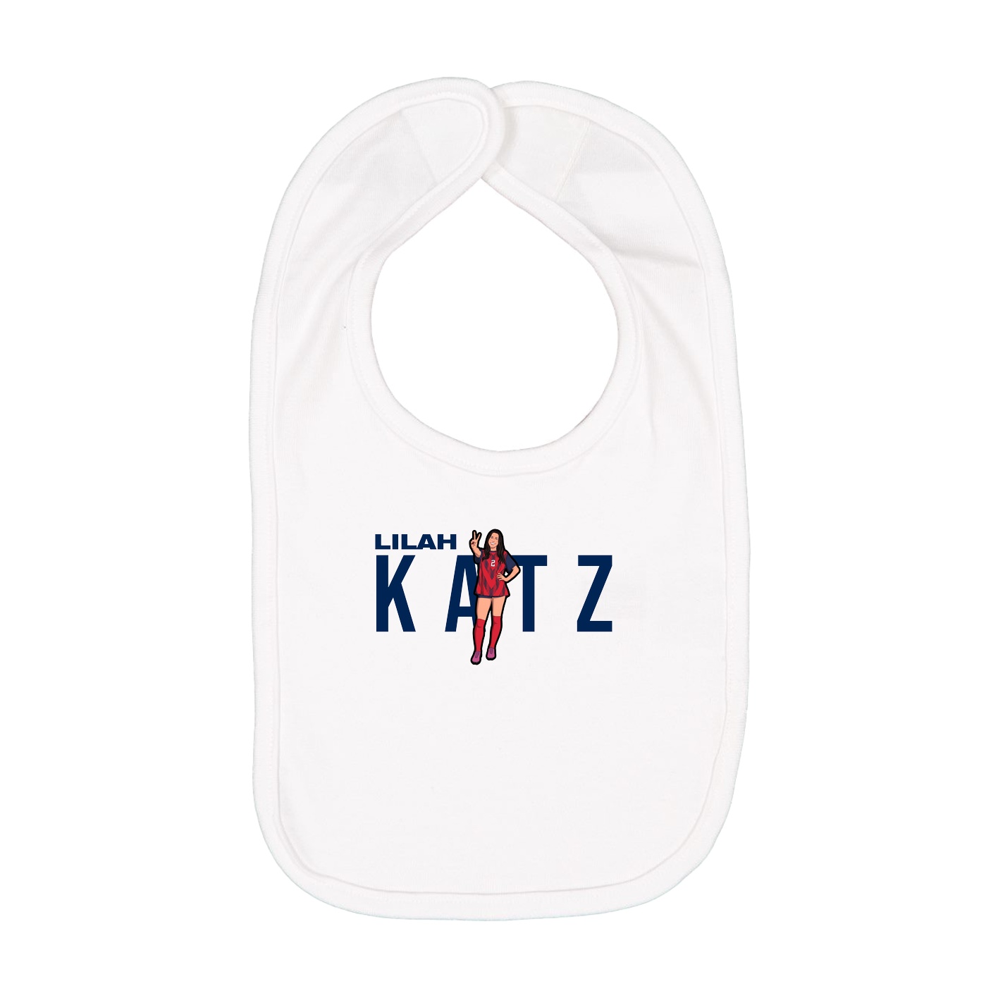 Infant Bib — Player Name in White