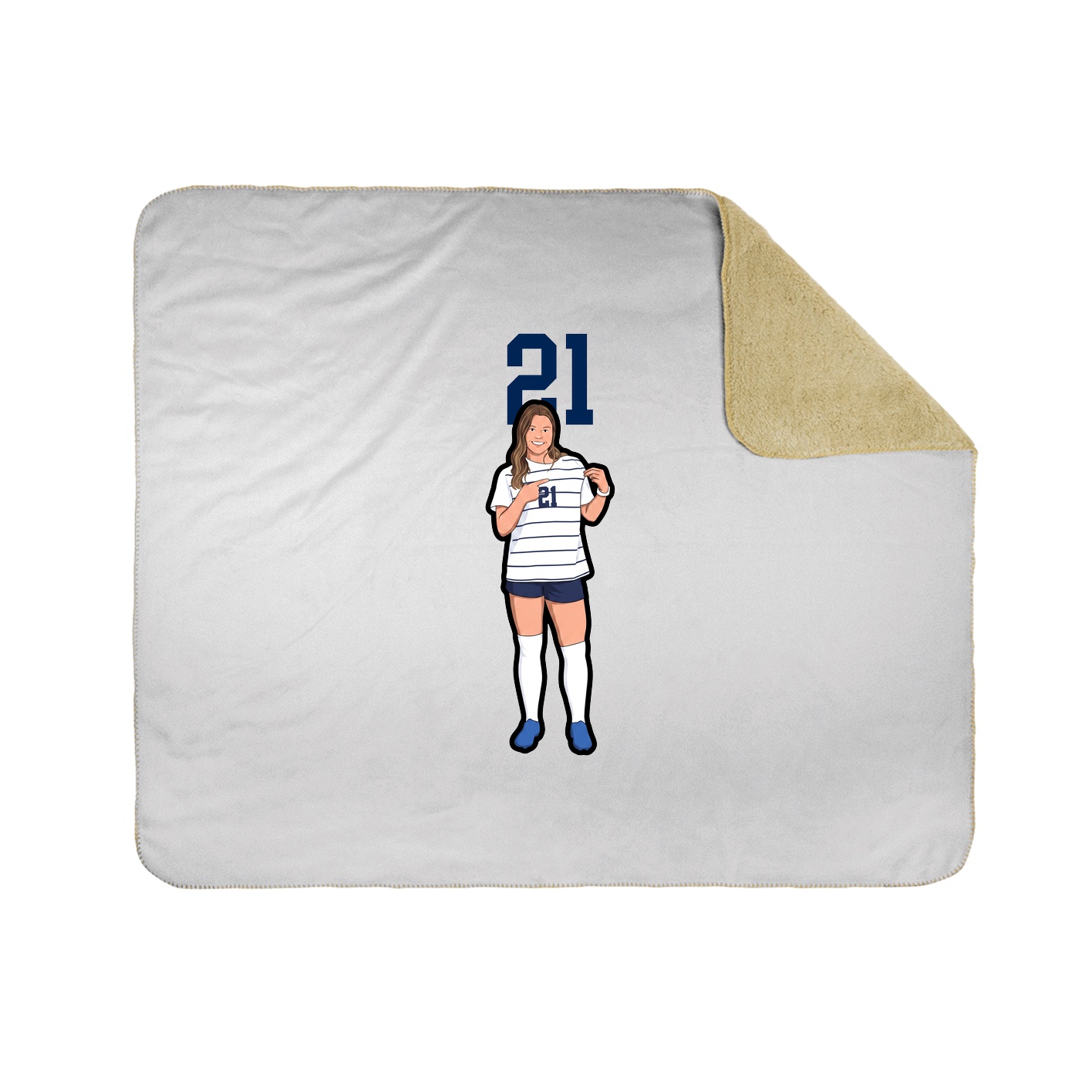 Throw Blanket — Number Top in White