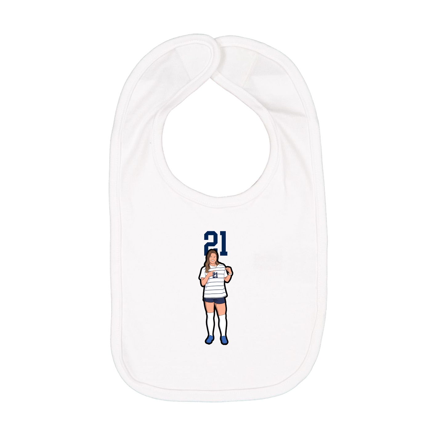 Infant Bib — Number Top in White
