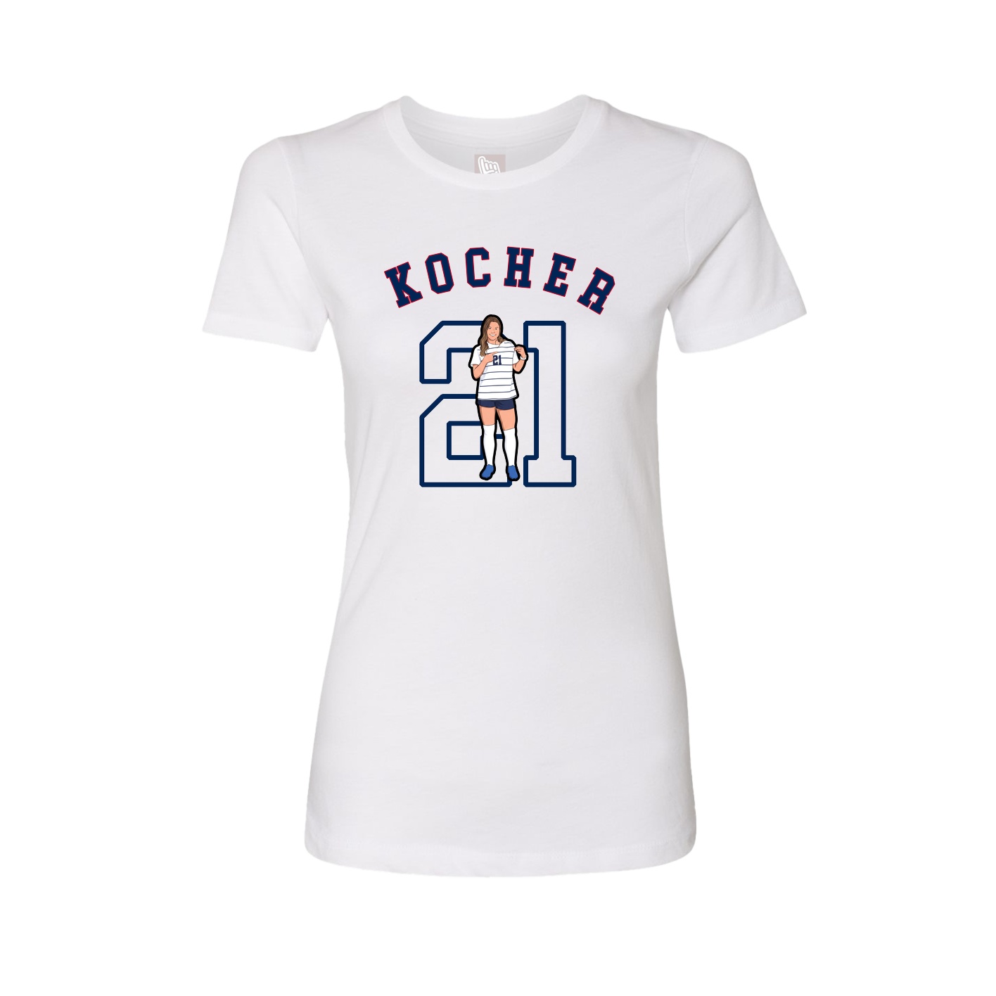 Fitted Women's Tee — Shirsey Arch in White