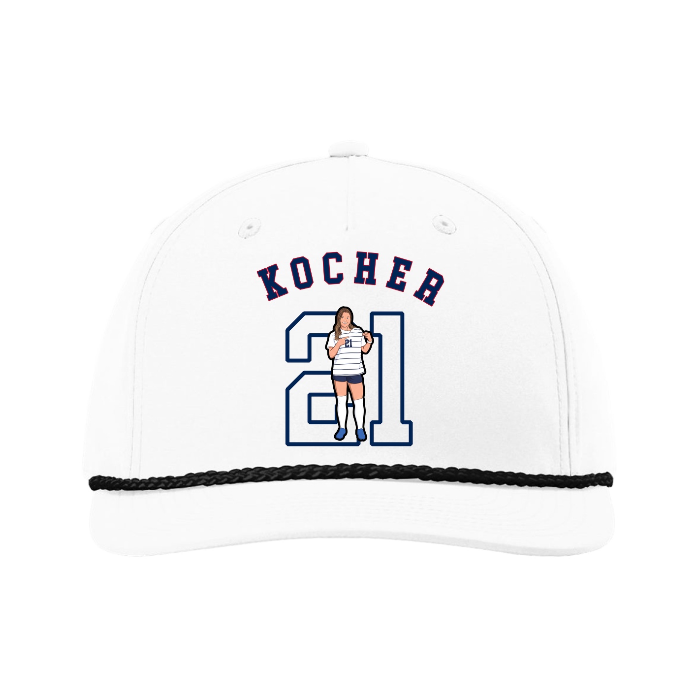 Five-Panel Classic Rope Cap — Shirsey Arch in White