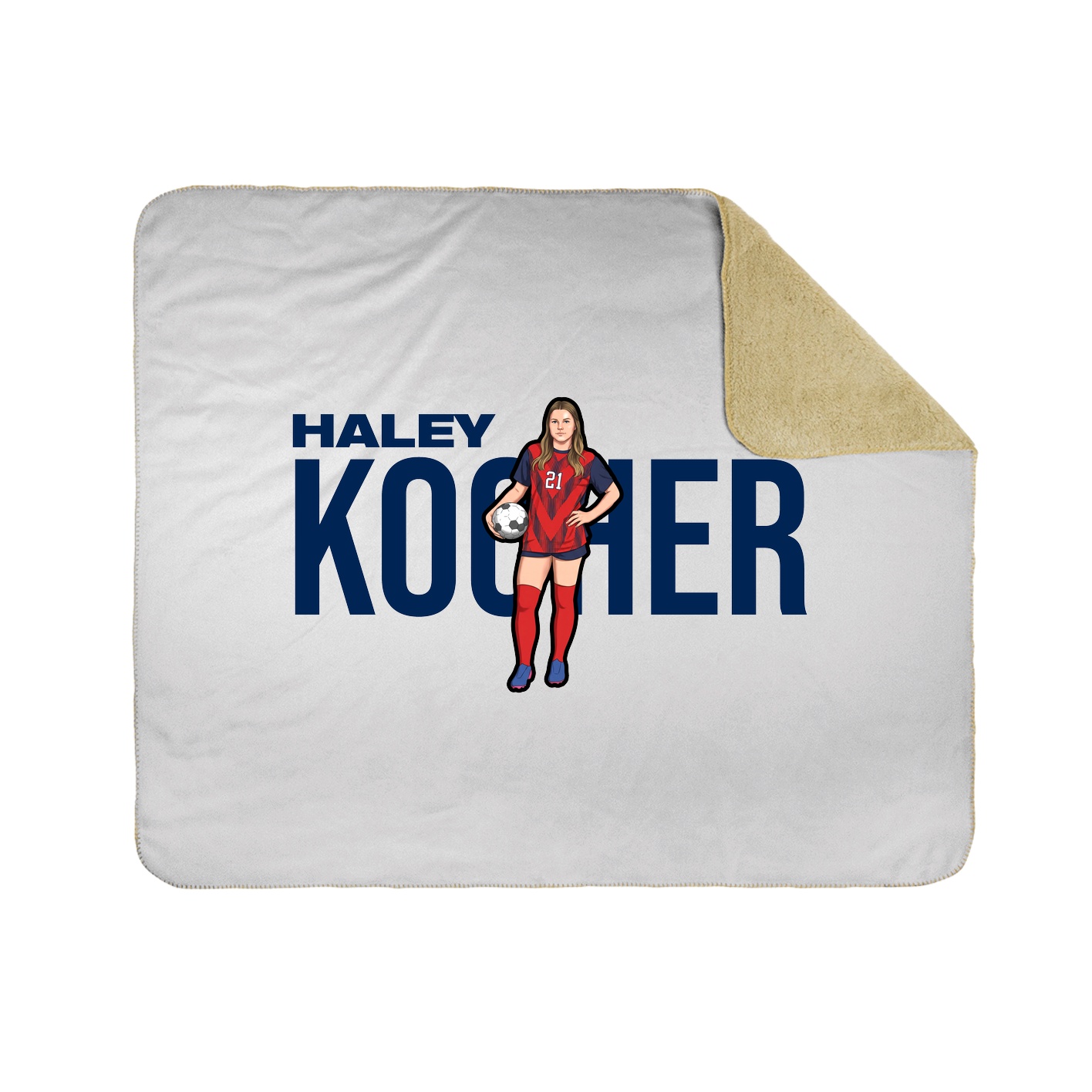 Throw Blanket — Player Name in White