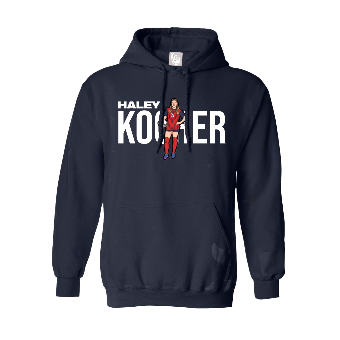 Youth Hoodie — Player Name in Navy