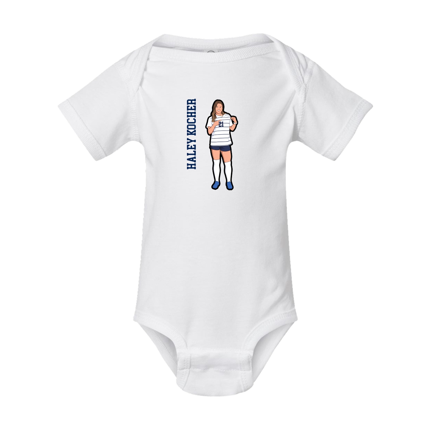 Baby Onesie — Name Vertical in White