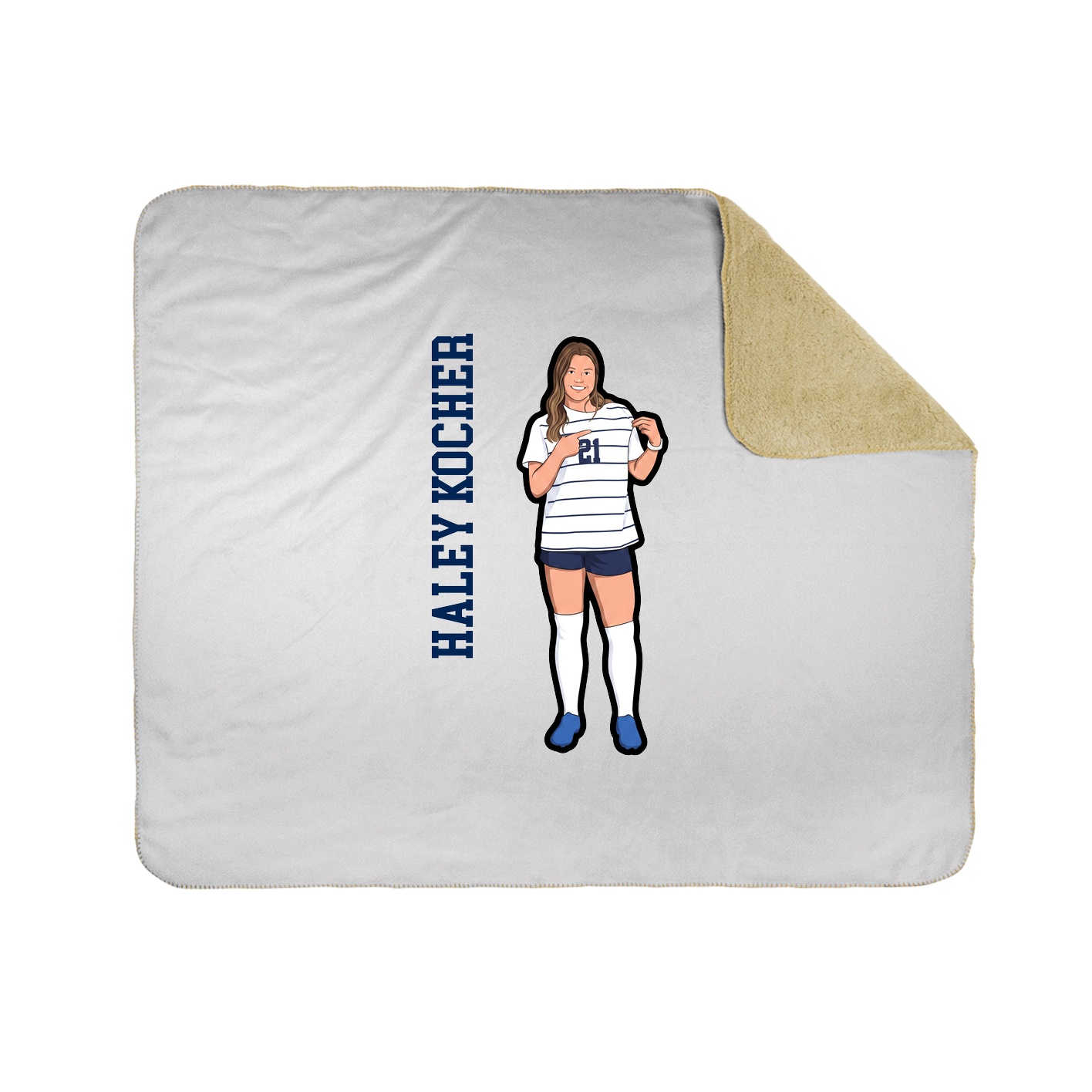 Throw Blanket — Name Vertical in White