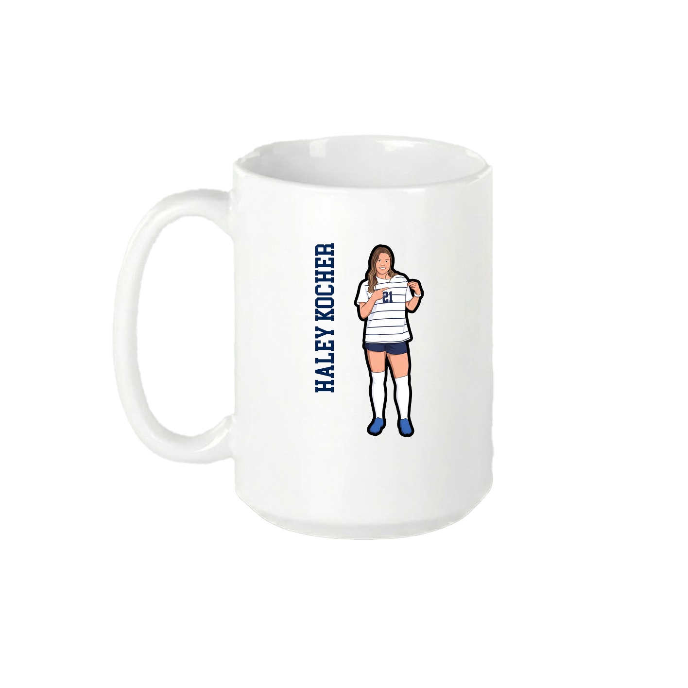 15oz Coffee Mug — Name Vertical in White