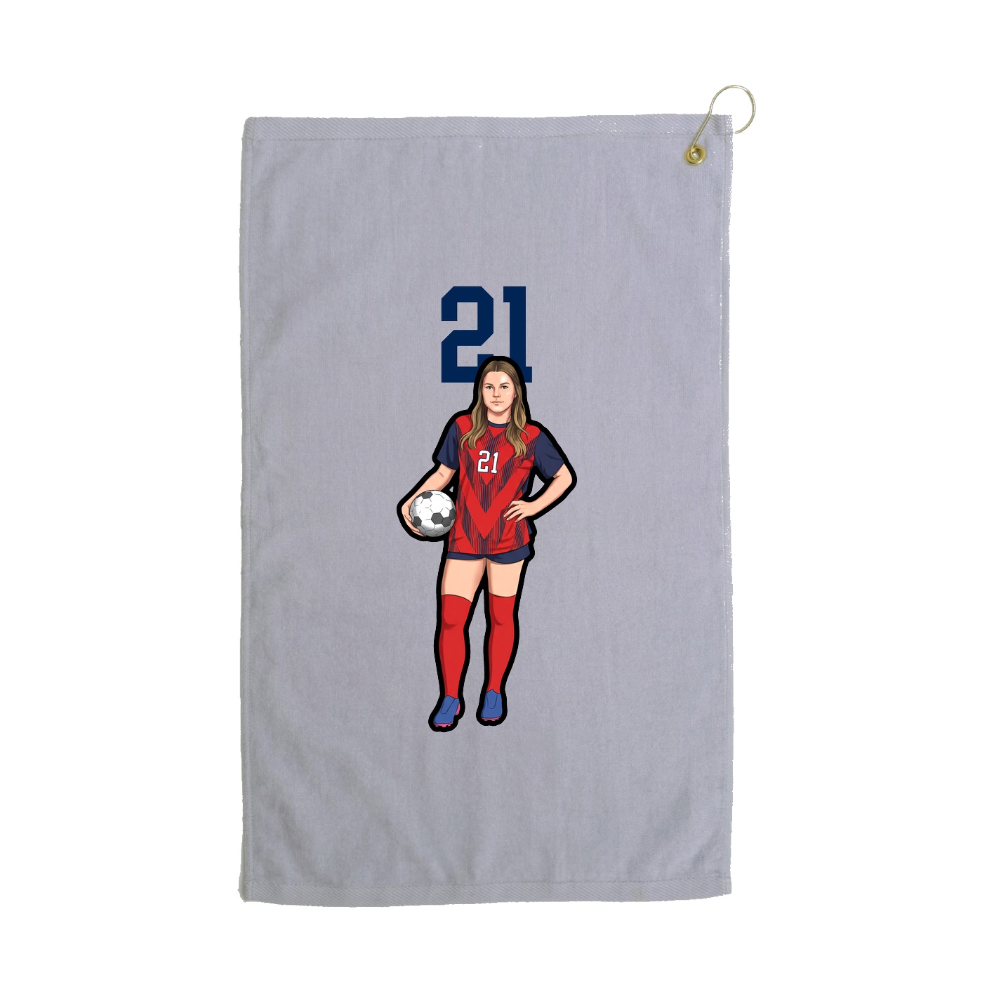 Golf Towel — Number Top in Grey