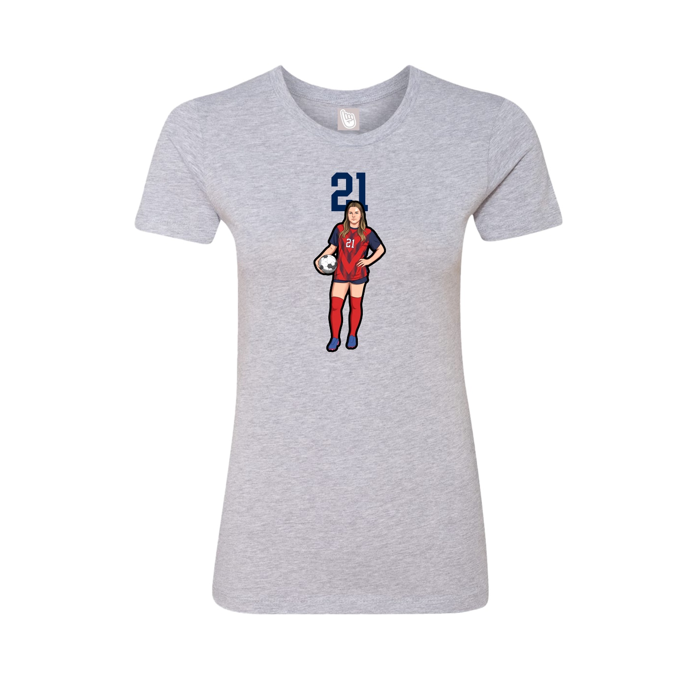 Fitted Women's Tee — Number Top in Grey