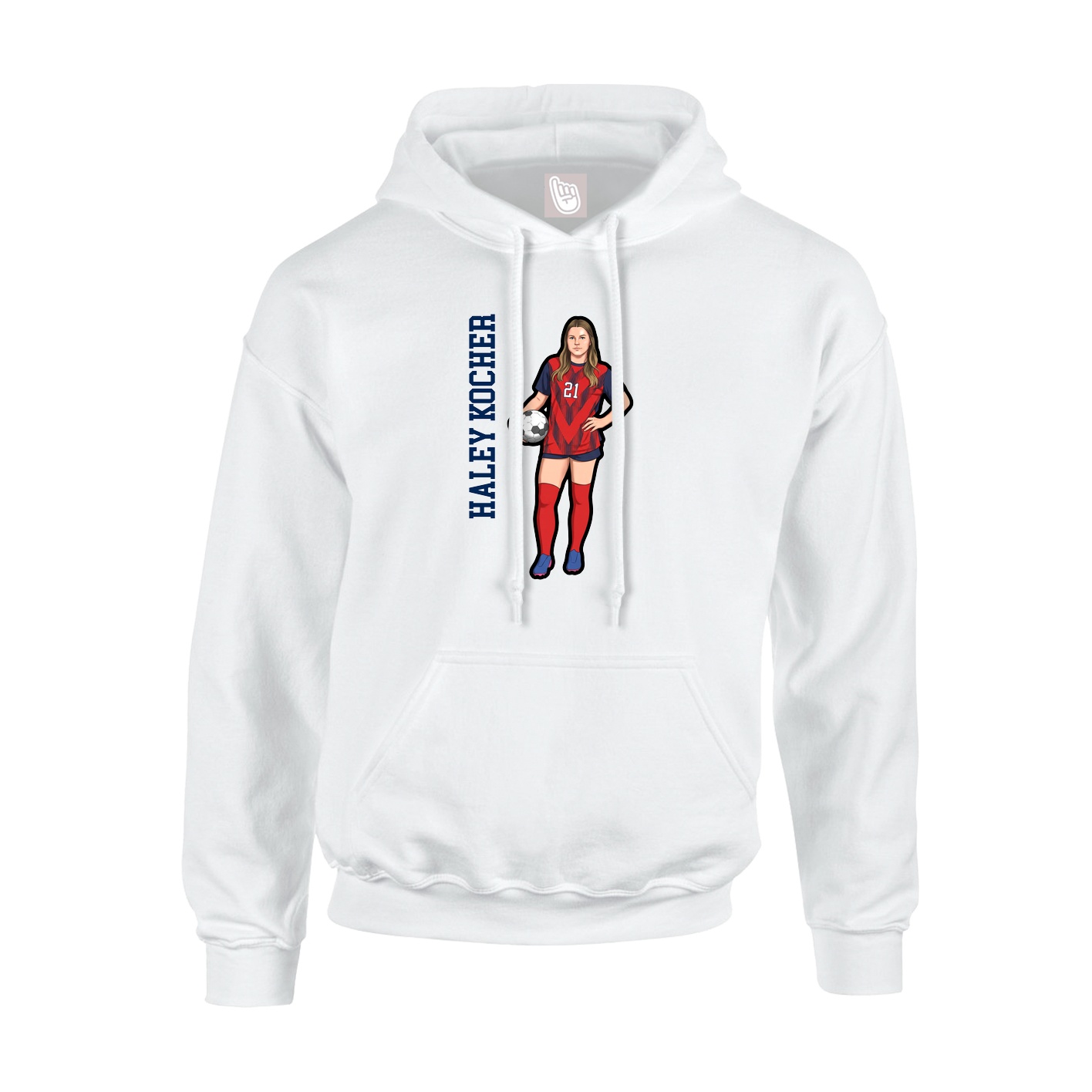 Hoodie — Name Vertical in White
