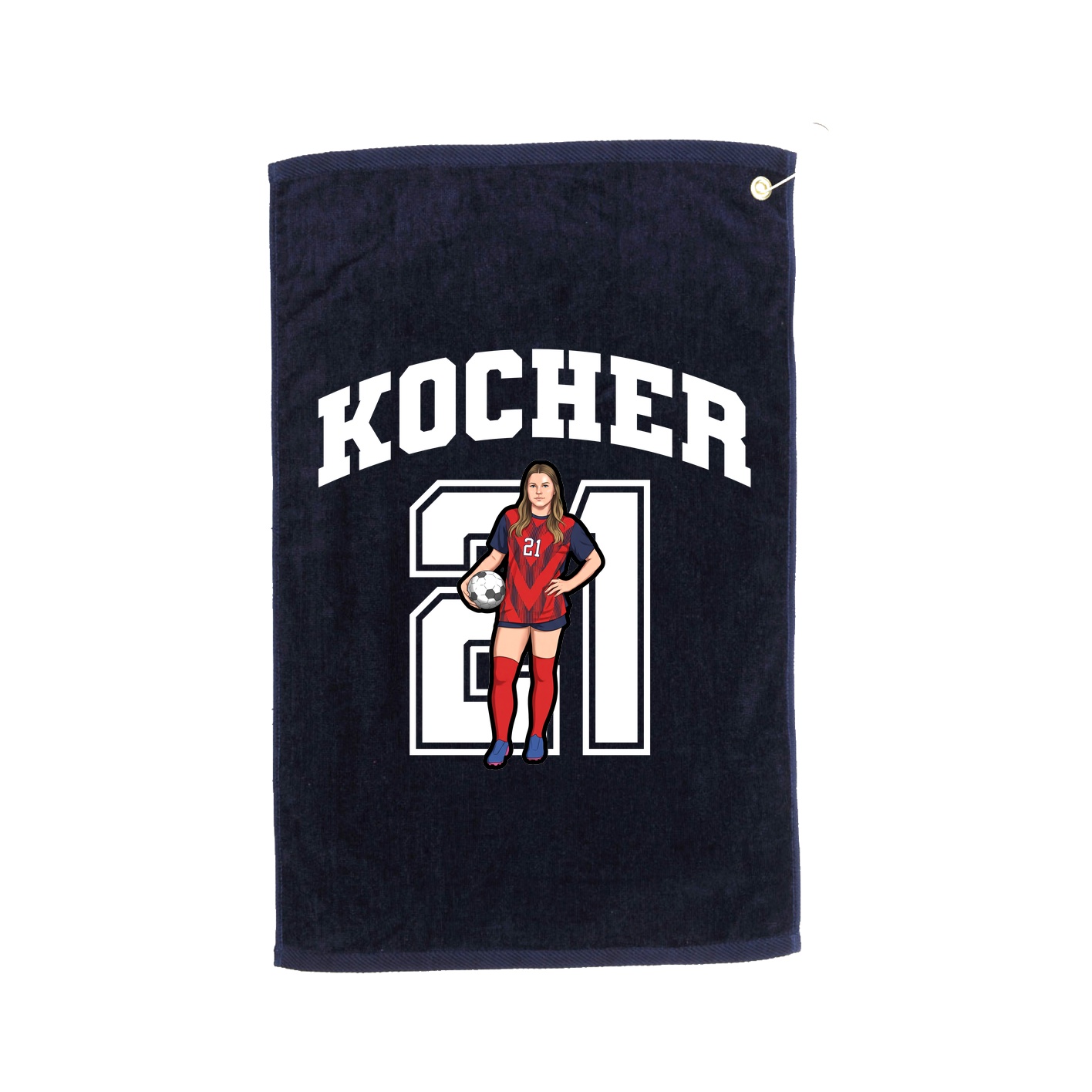 Golf Towel — Number in Navy