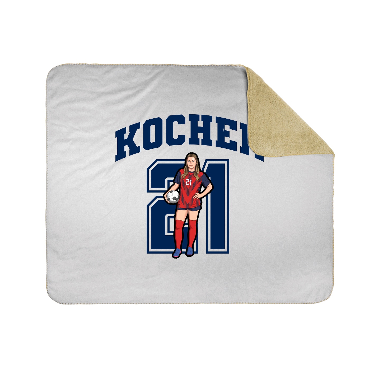 Throw Blanket — Number in White