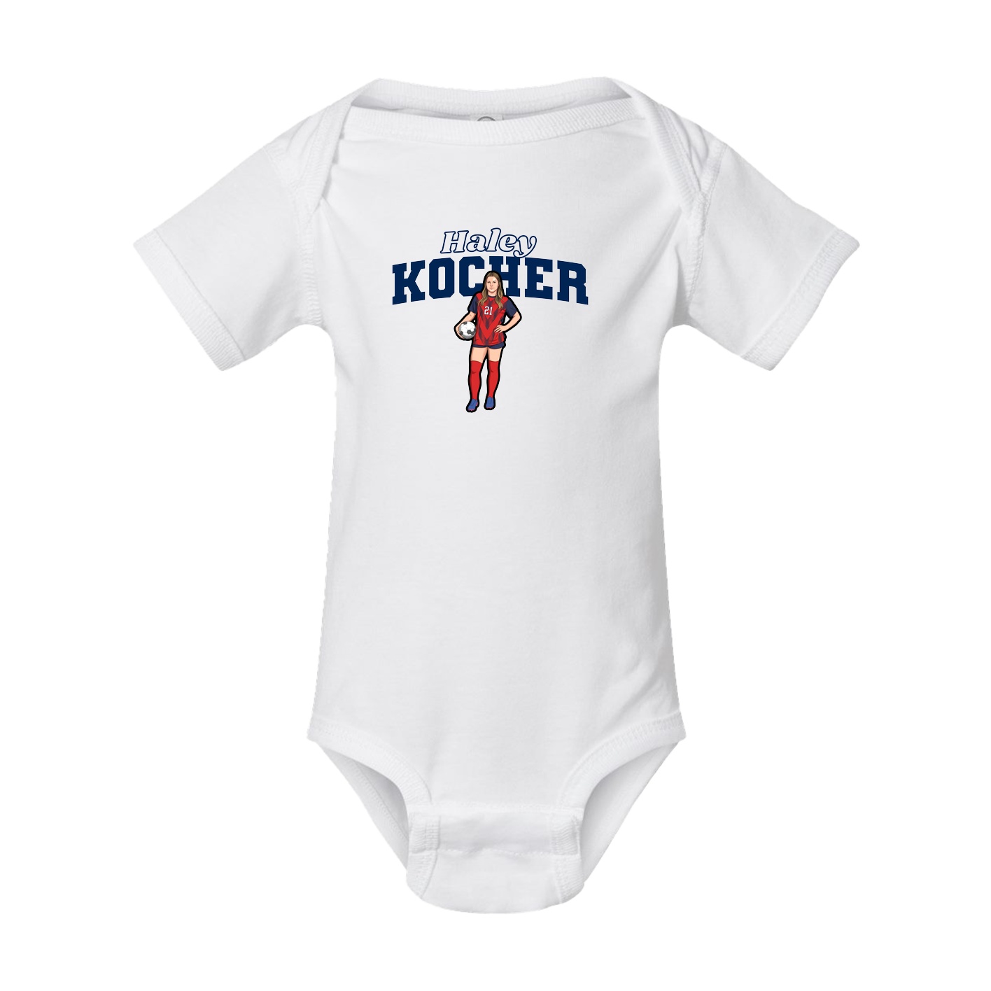 Baby Onesie — Name Arch in White