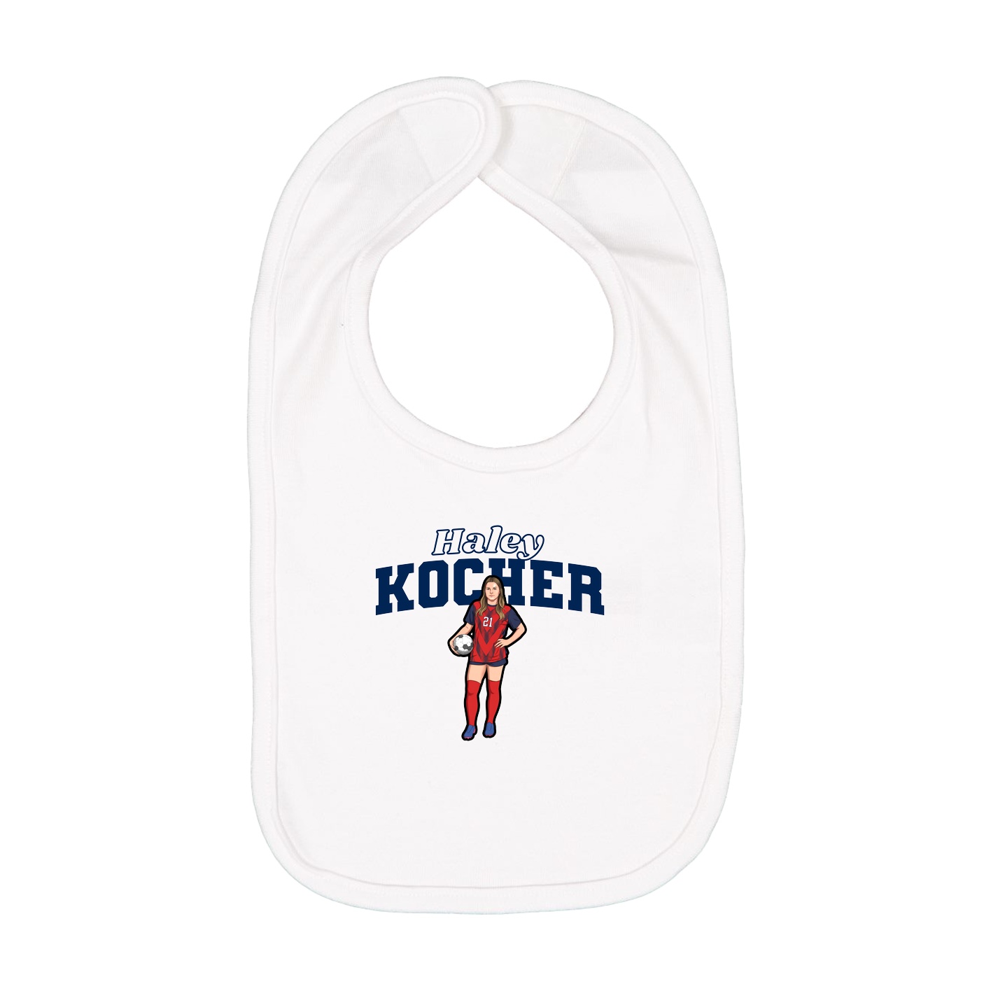 Infant Bib — Name Arch in White