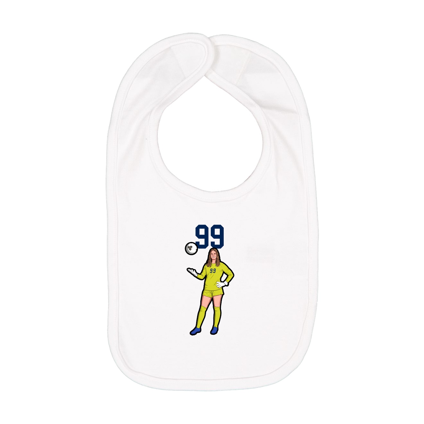 Infant Bib — Number Top in White