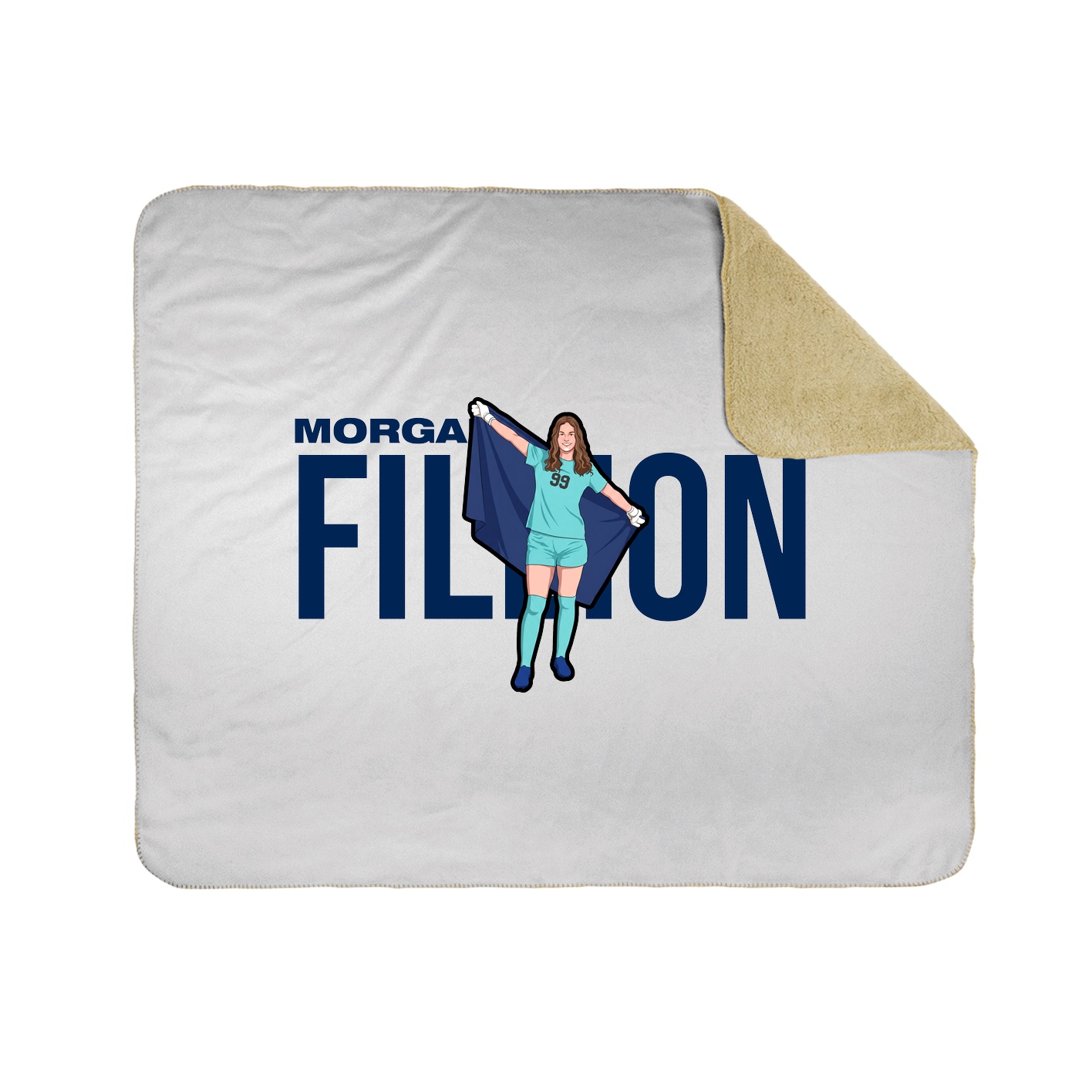 Throw Blanket — Player Name in White