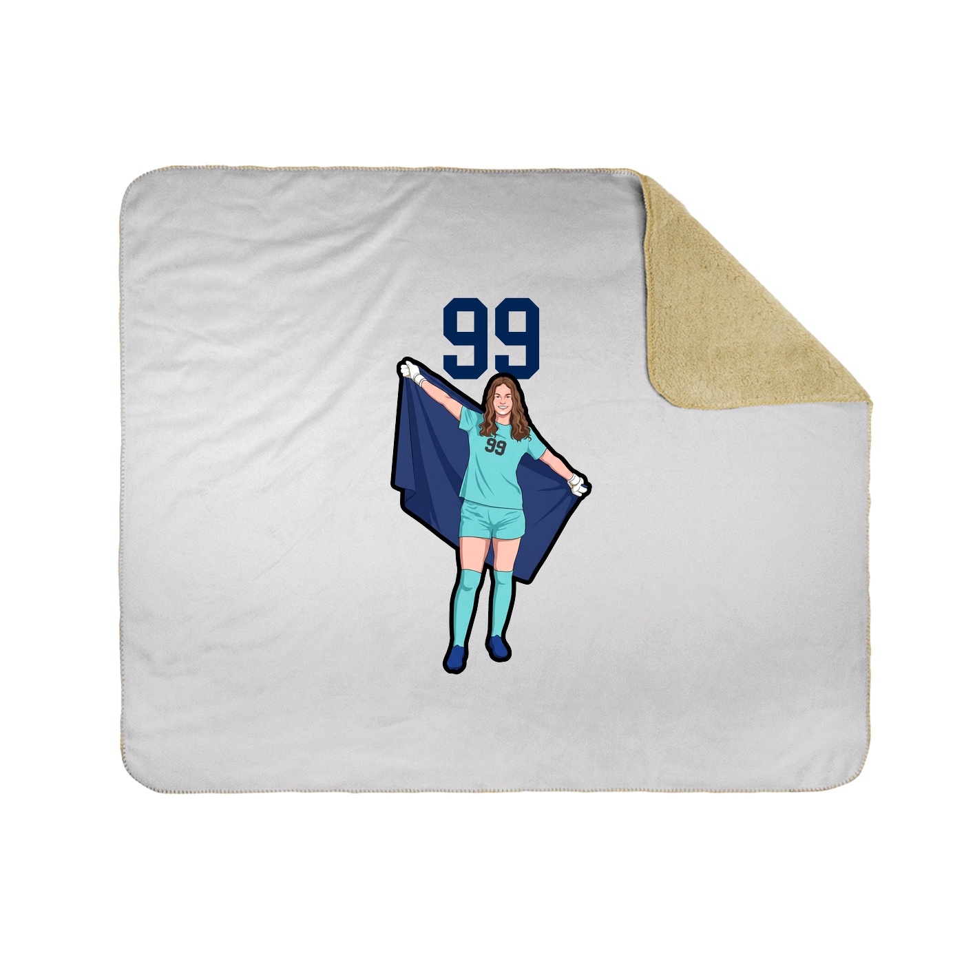 Throw Blanket — Number Top in White