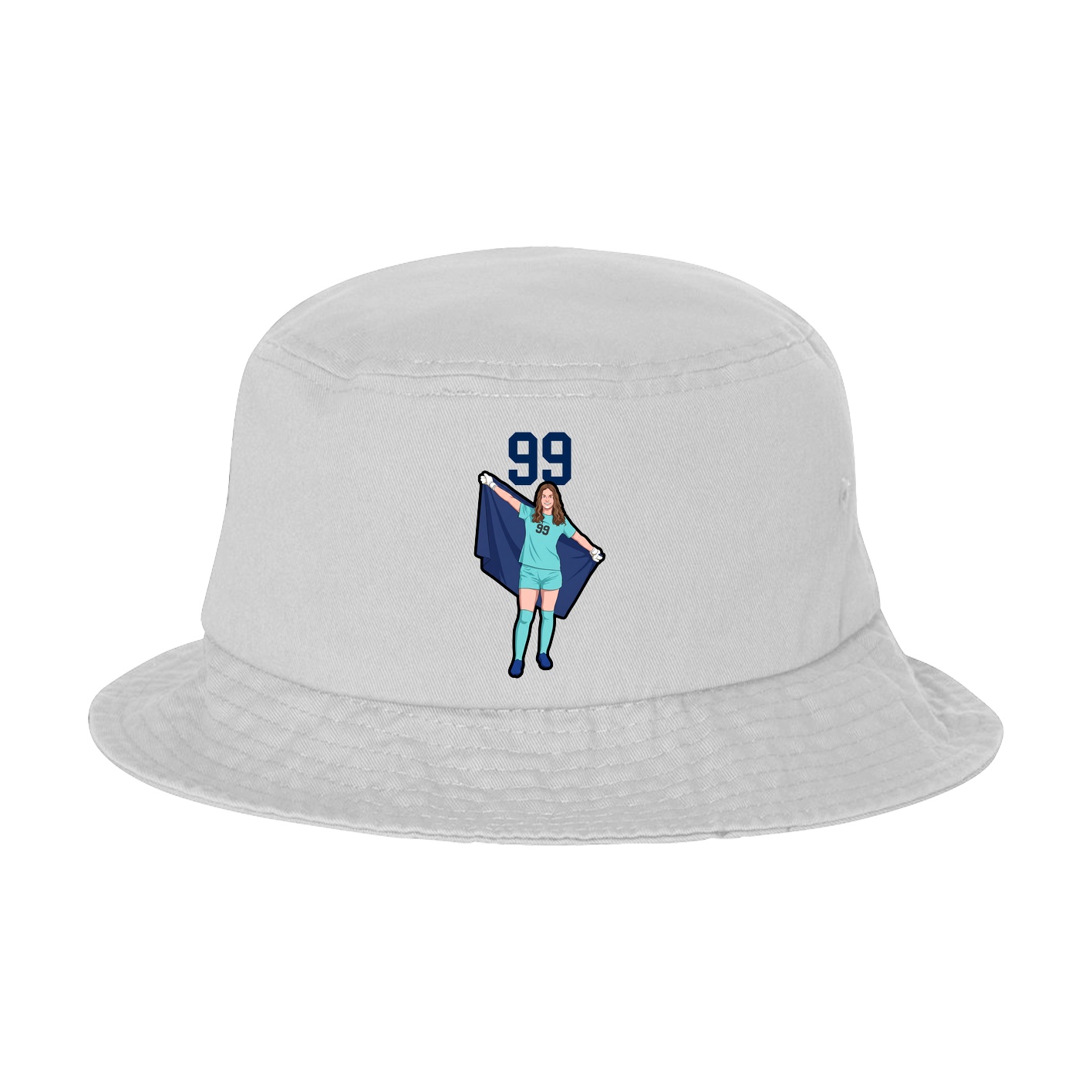 Bucket Cap — Number Top in White