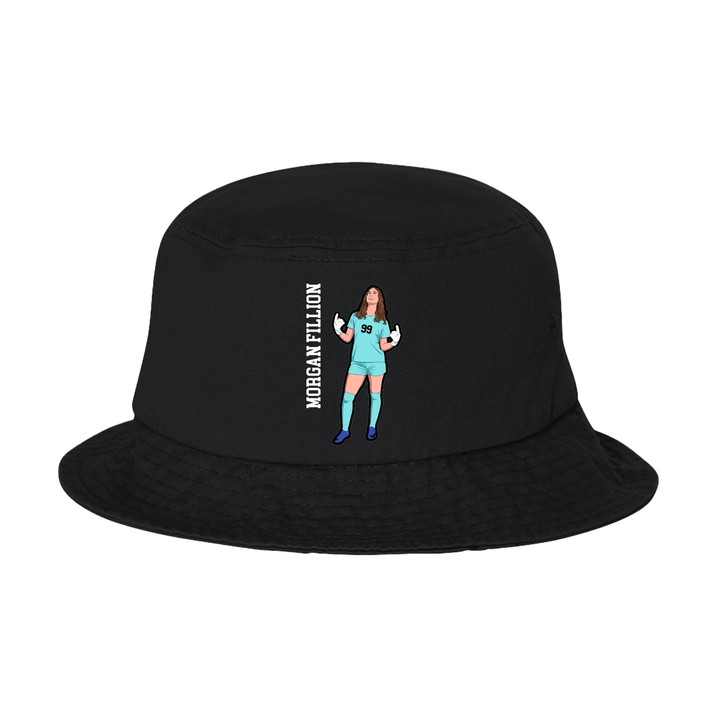 Bucket Cap — Name Vertical in Black