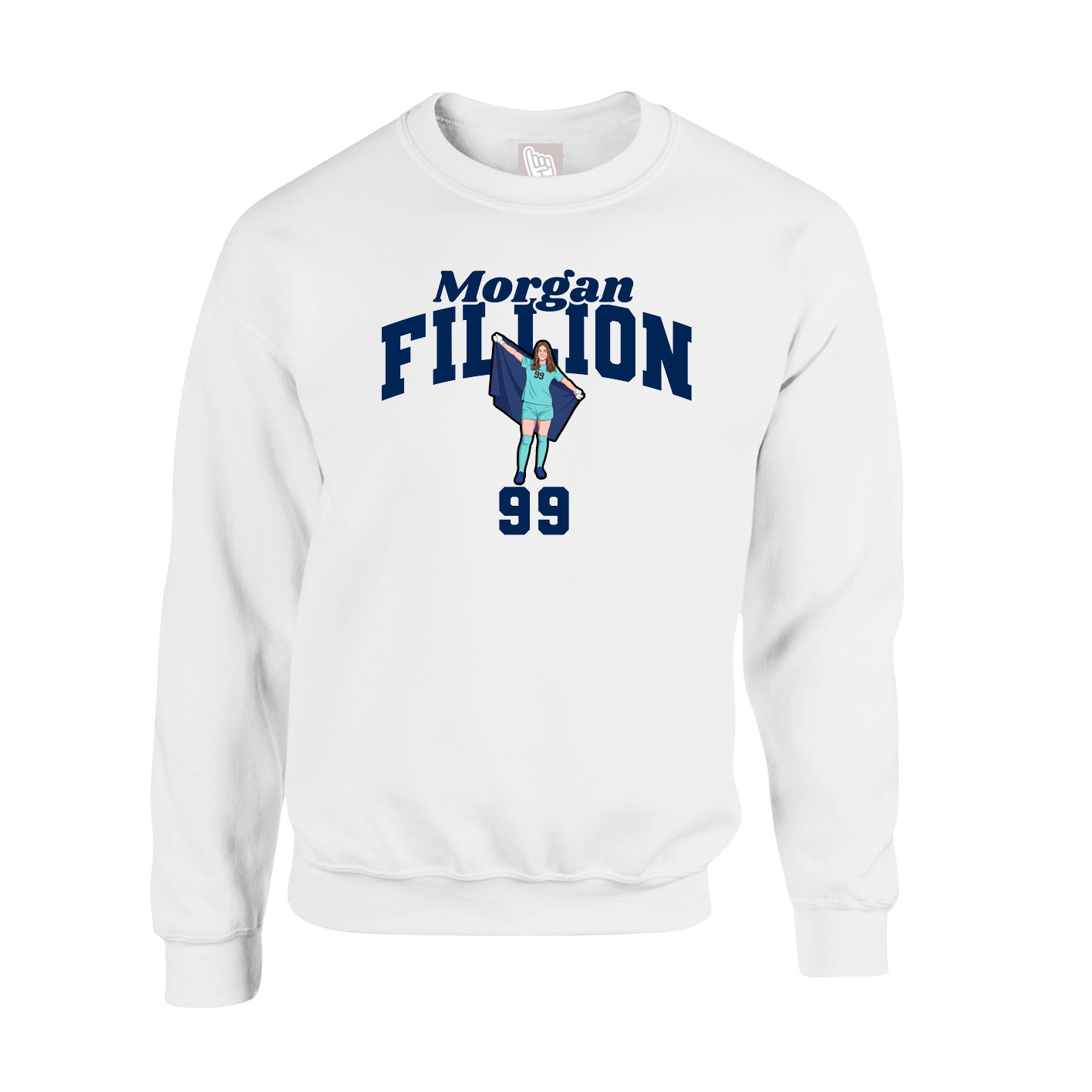 Fleece Crew — Signature Arch in White