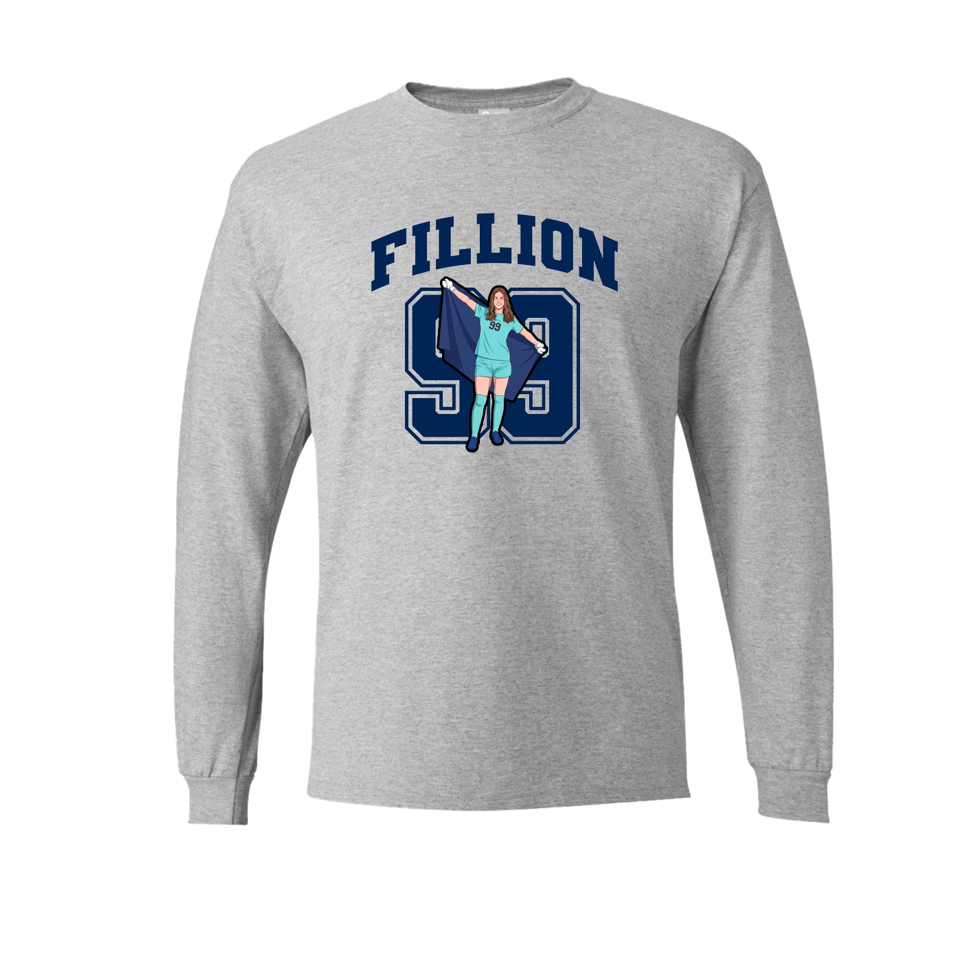 Long Sleeve Tee — Number in Grey