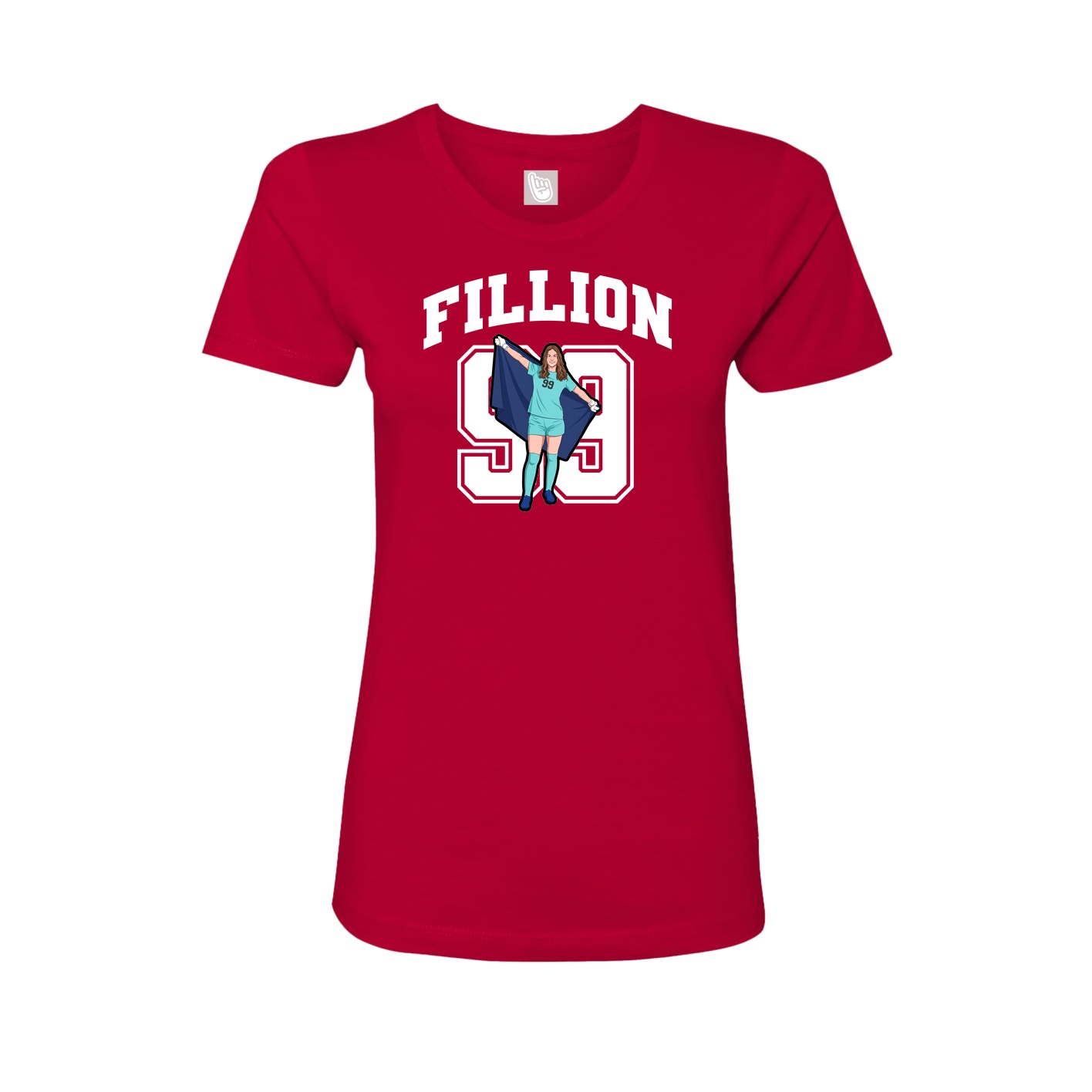 Fitted Women's Tee — Number in Red