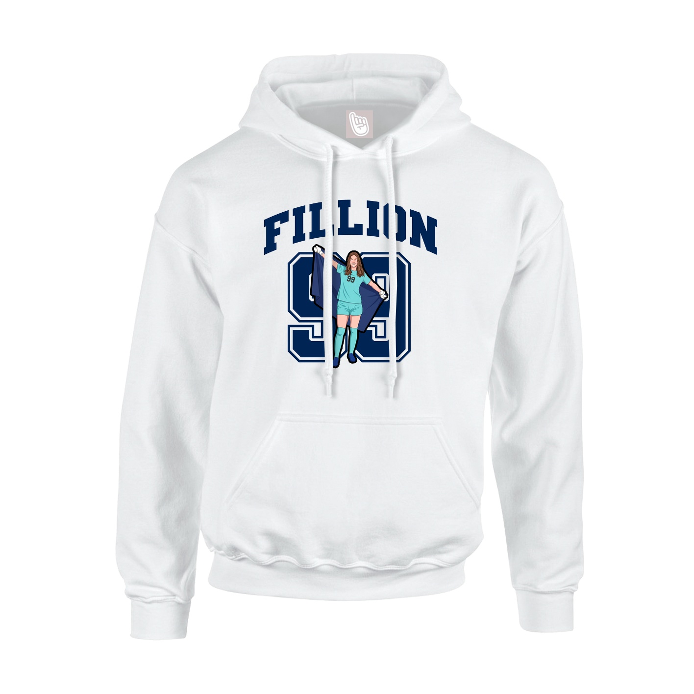 Youth Hoodie — Number in White