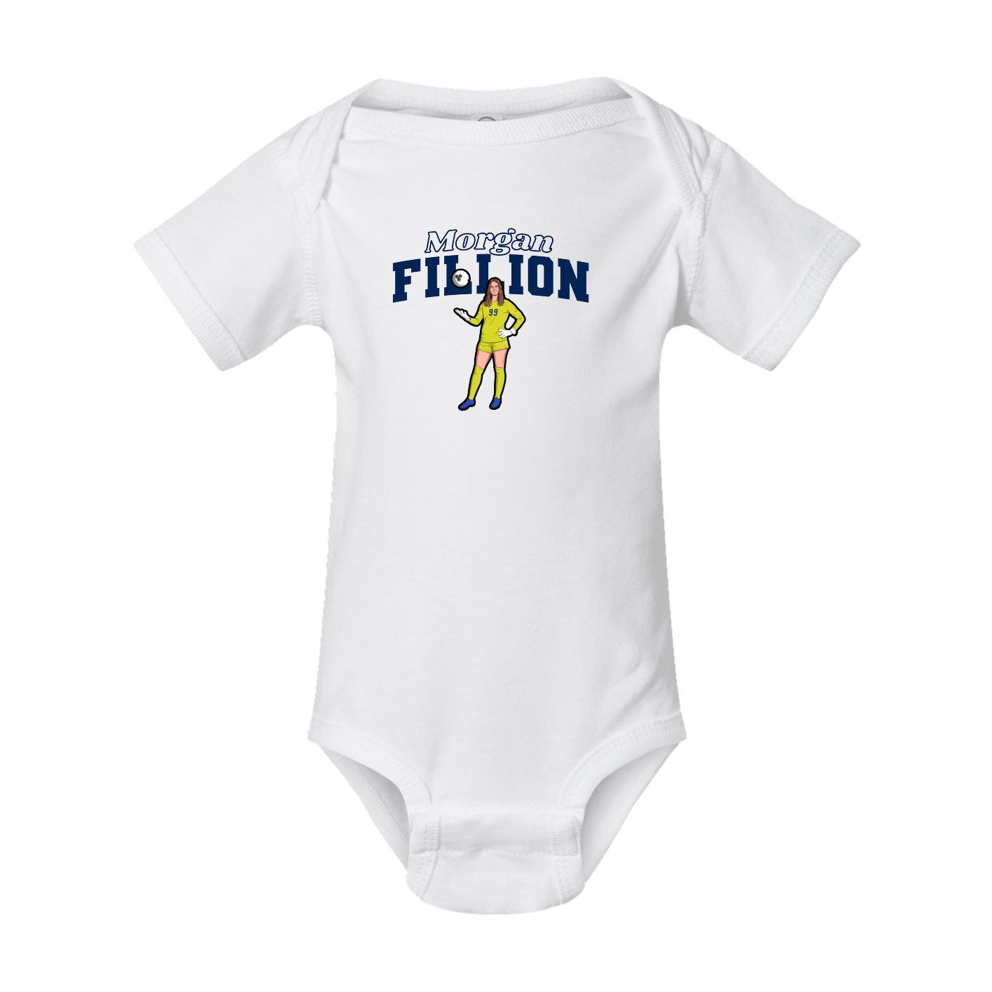 Baby Onesie — Name Arch in White