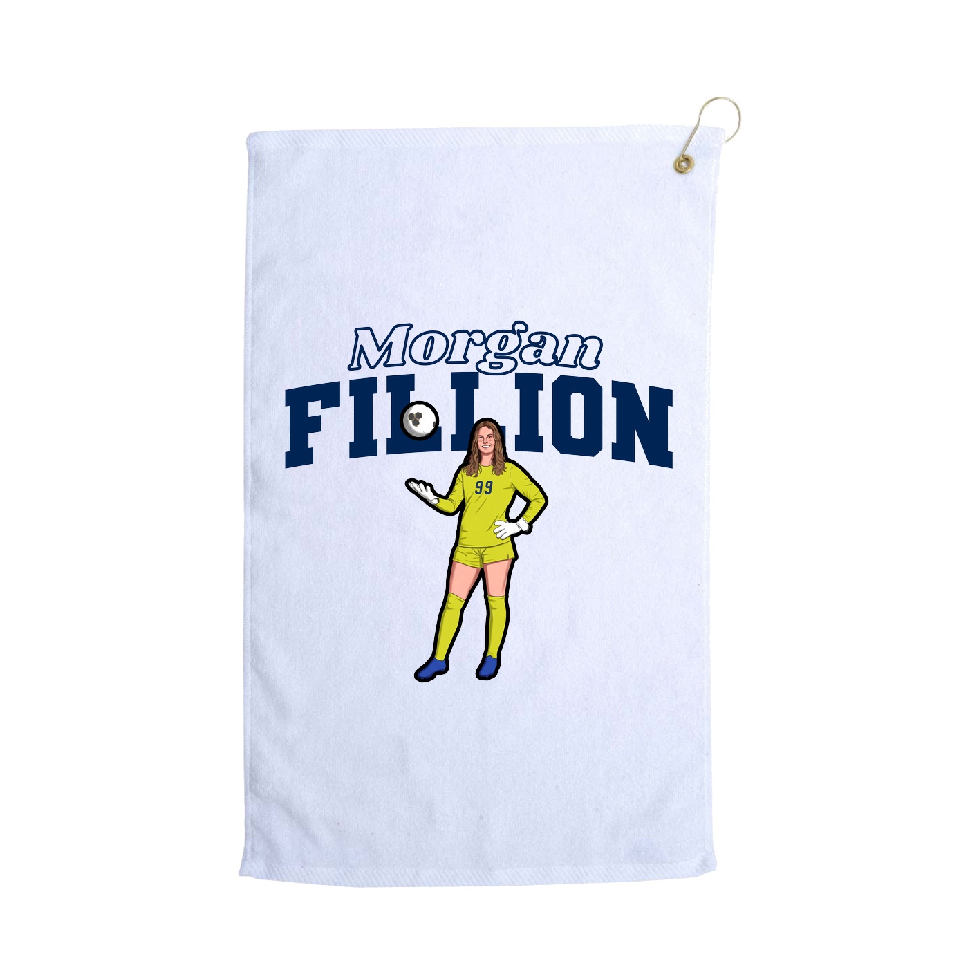 Golf Towel — Name Arch in White