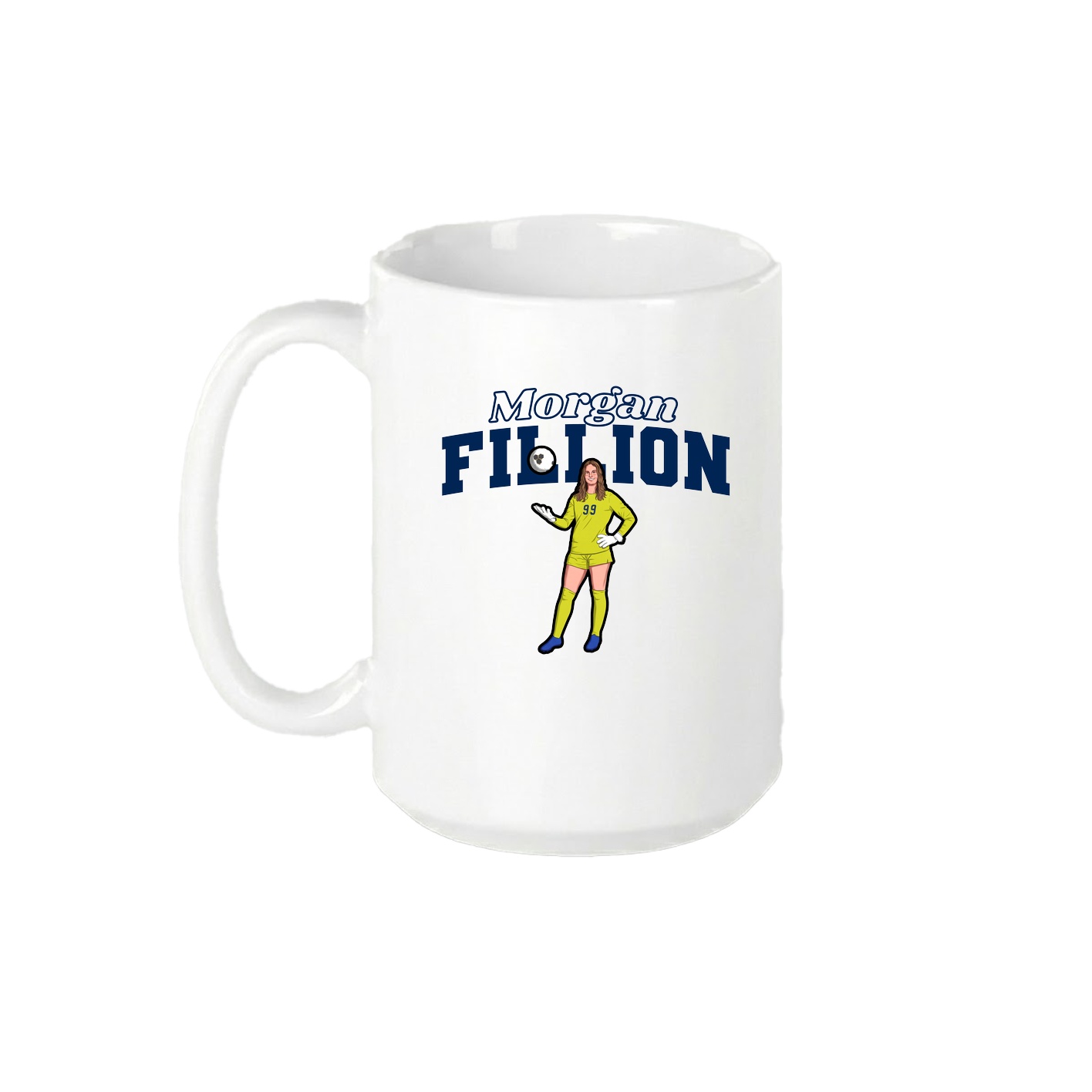 15oz Coffee Mug — Name Arch in White