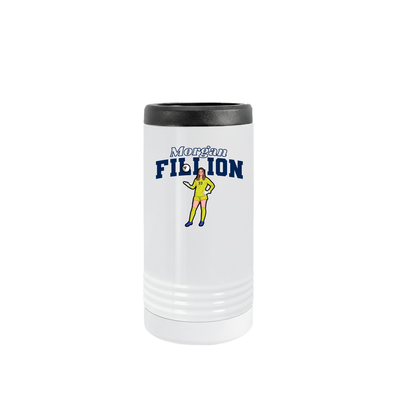 Slim Beverage Holder — Name Arch in White