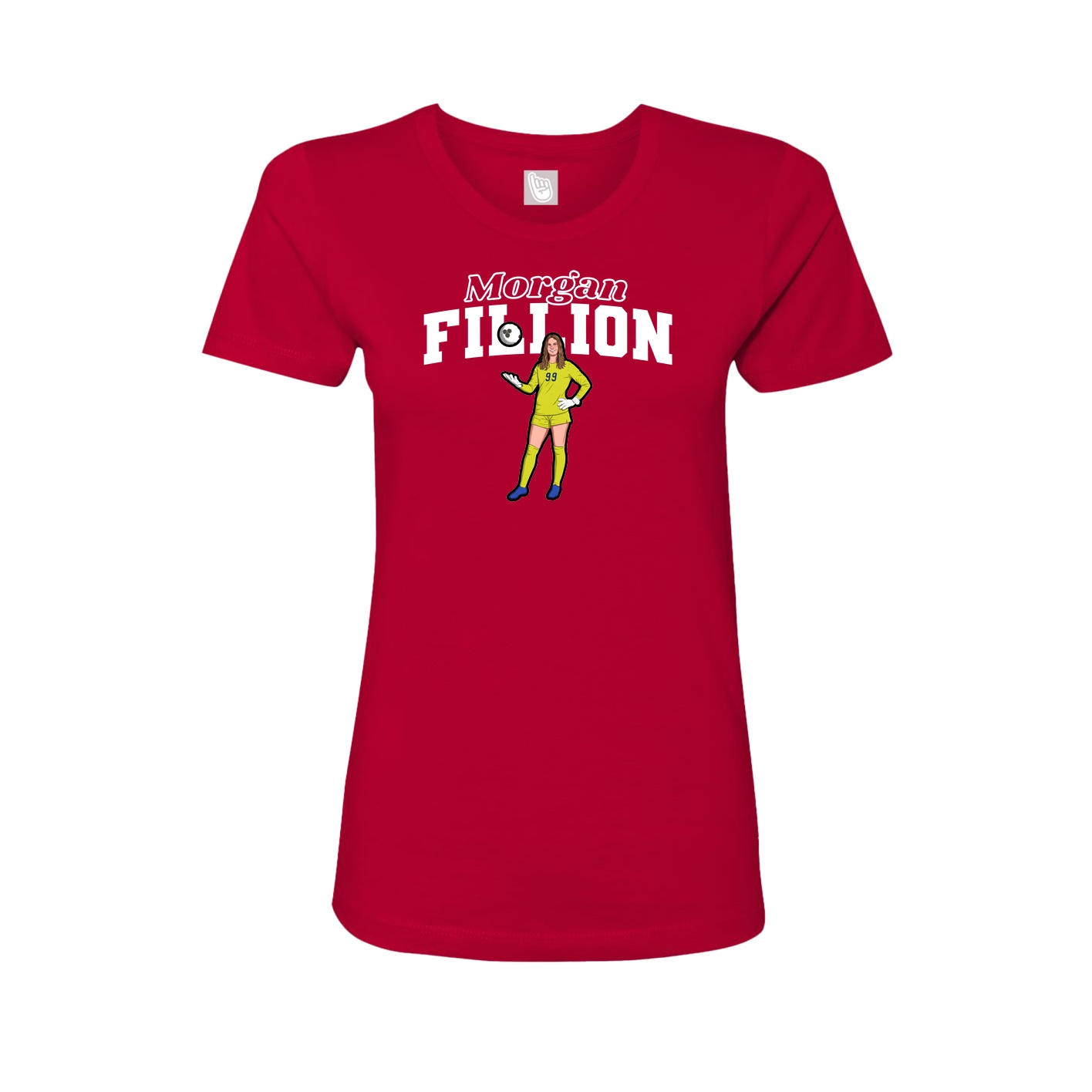 Fitted Women's Tee — Name Arch in Red