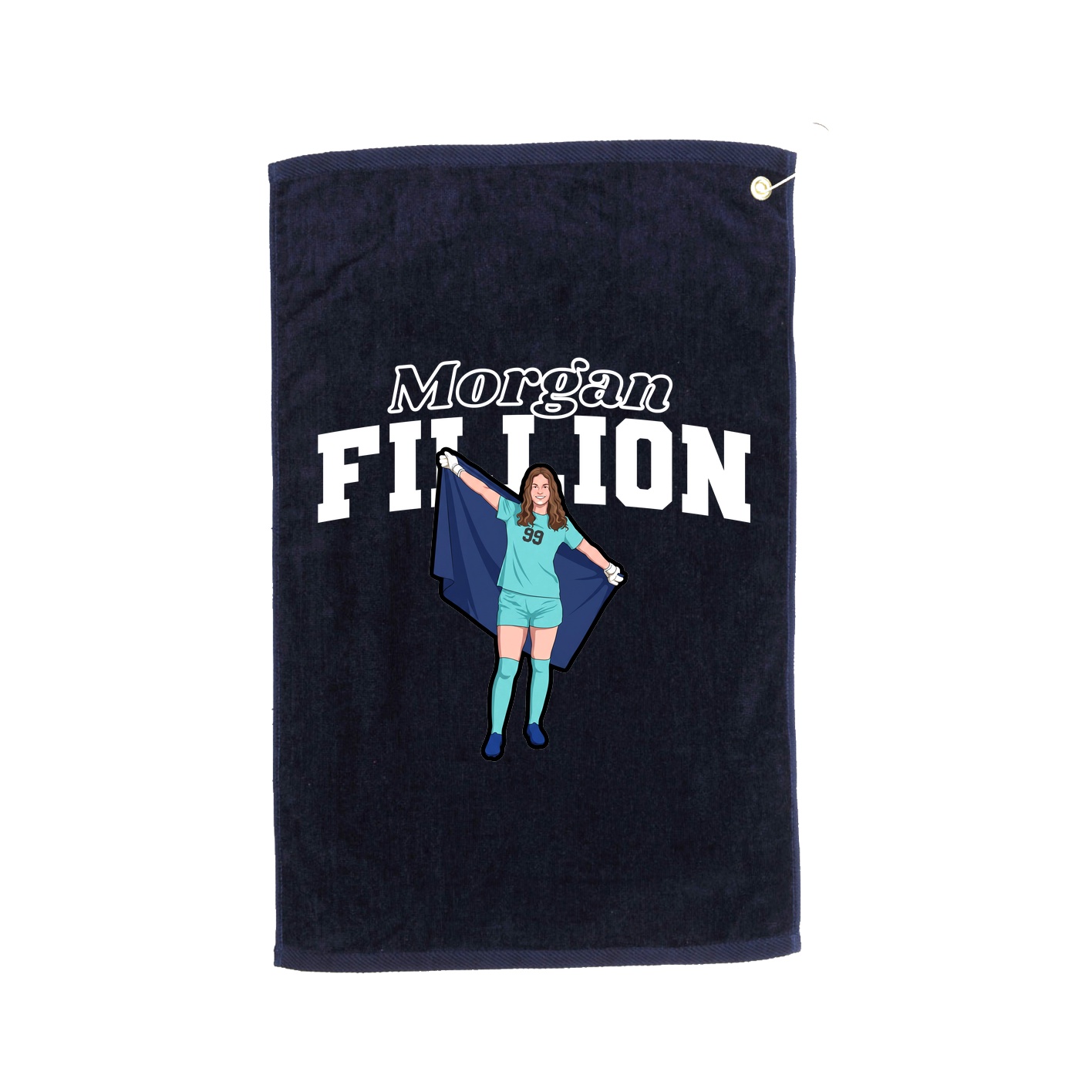Golf Towel — Name Arch in Navy