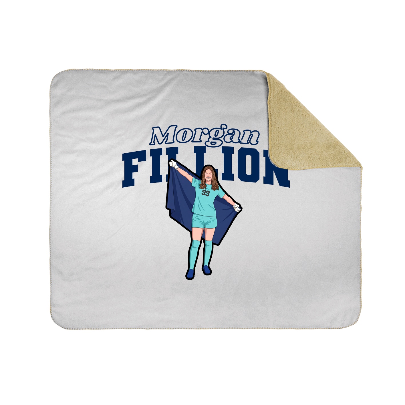 Throw Blanket — Name Arch in White