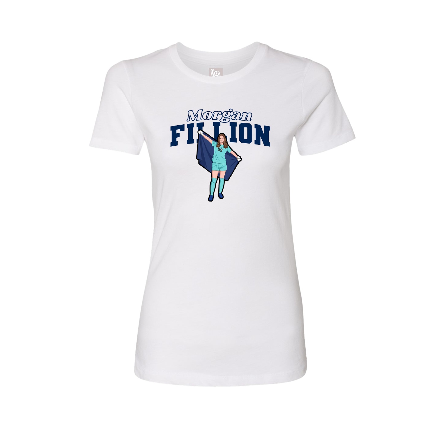 Fitted Women's Tee — Name Arch in White