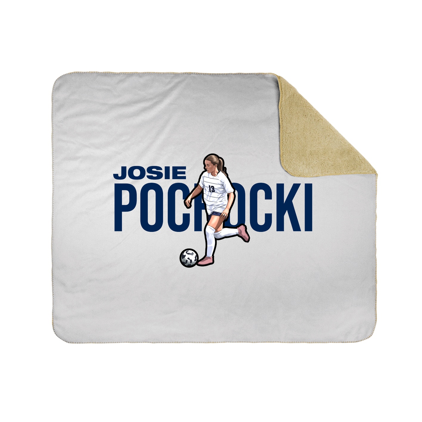 Throw Blanket — Player Name in White
