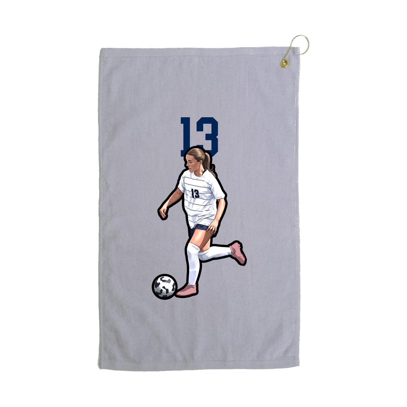 Golf Towel — Number Top in Grey