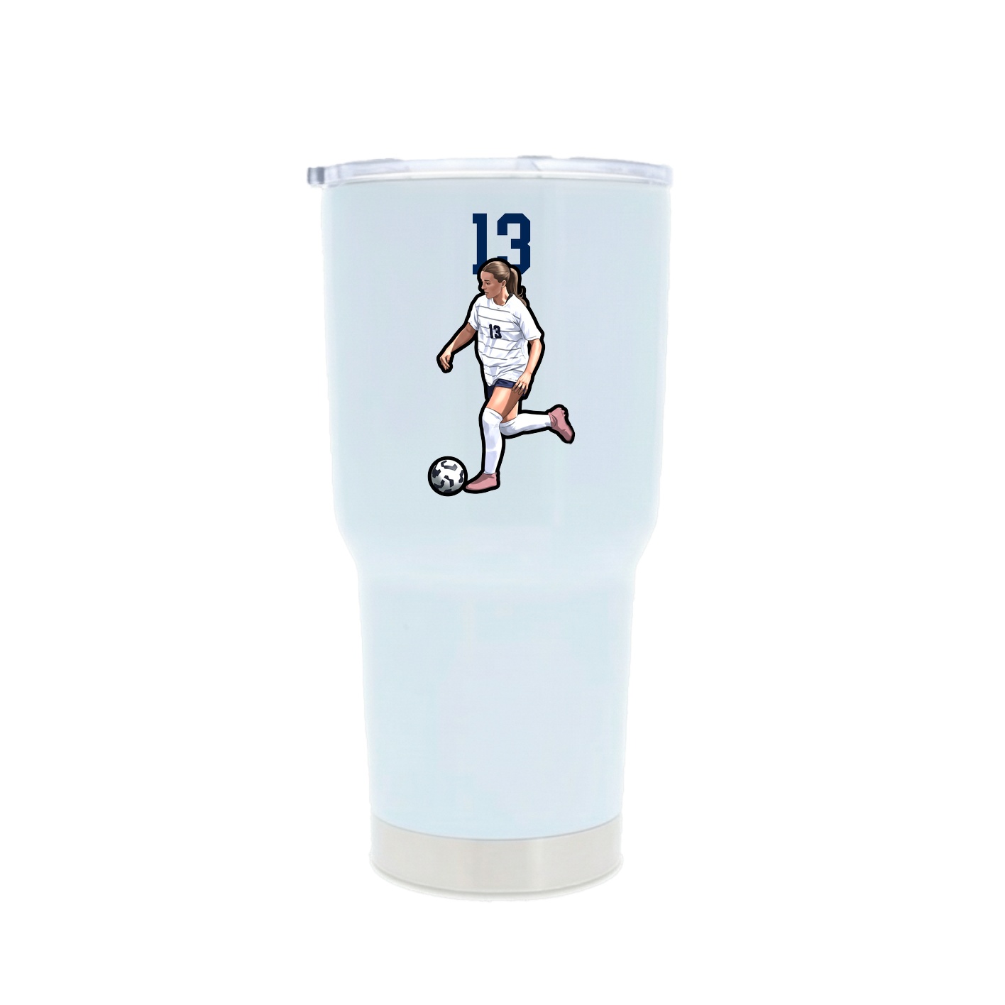 30oz Stainless Steel Tumbler — Number Top in White