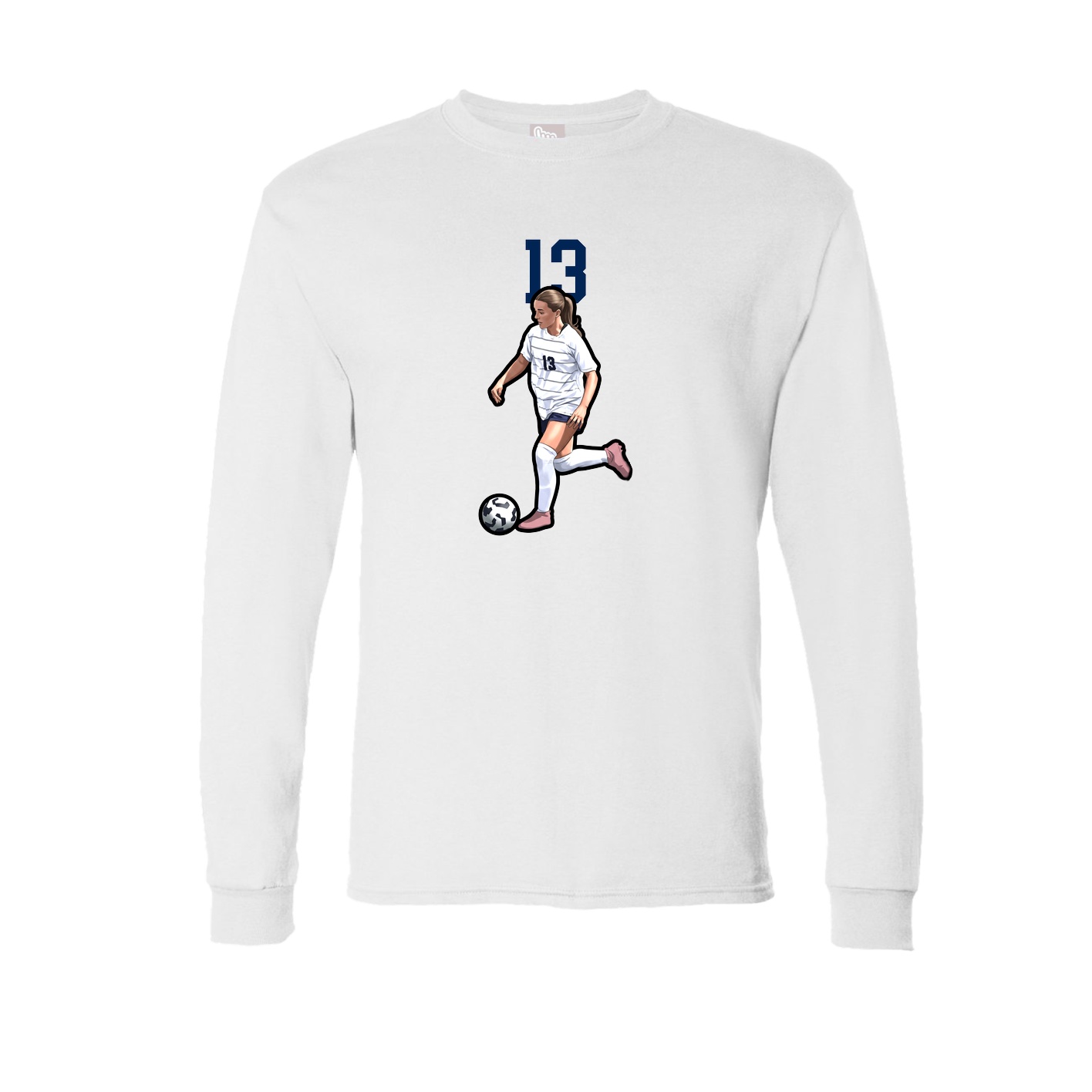 Long Sleeve Tee — Number Top in White