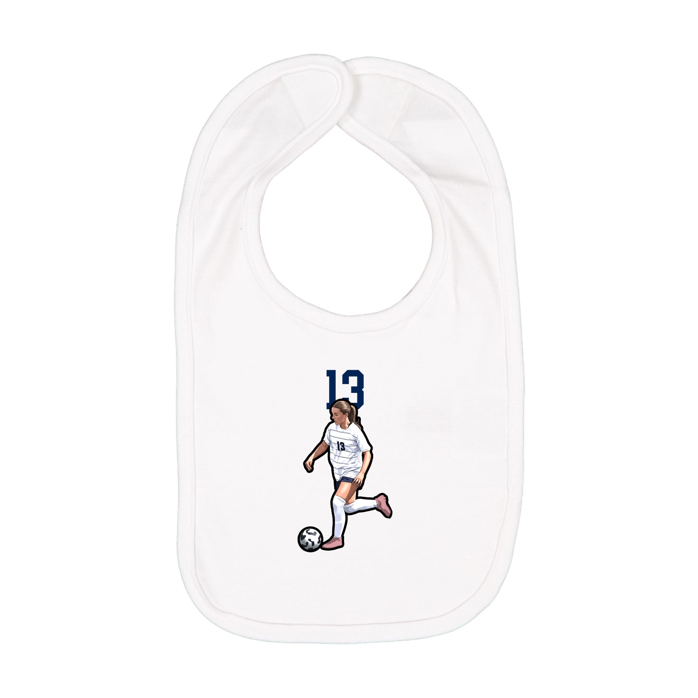 Infant Bib — Number Top in White