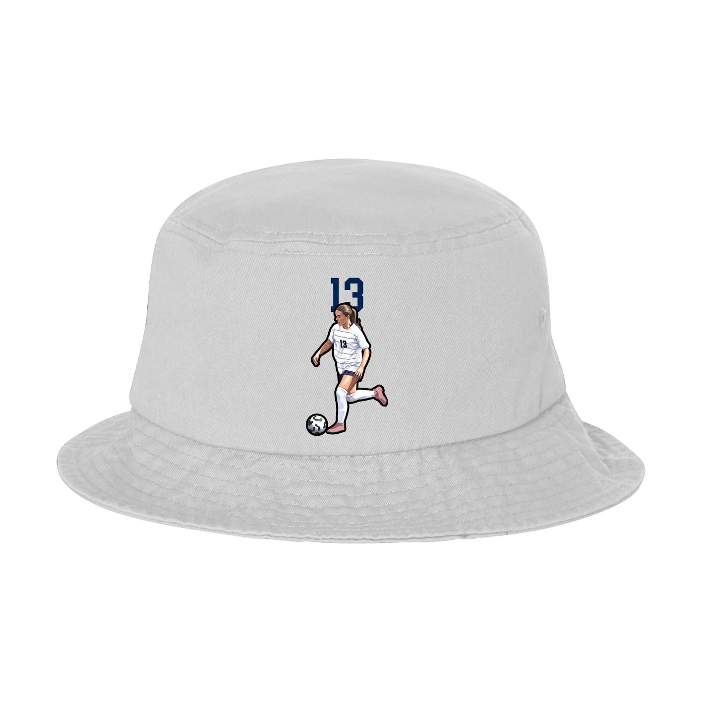 Bucket Cap — Number Top in White