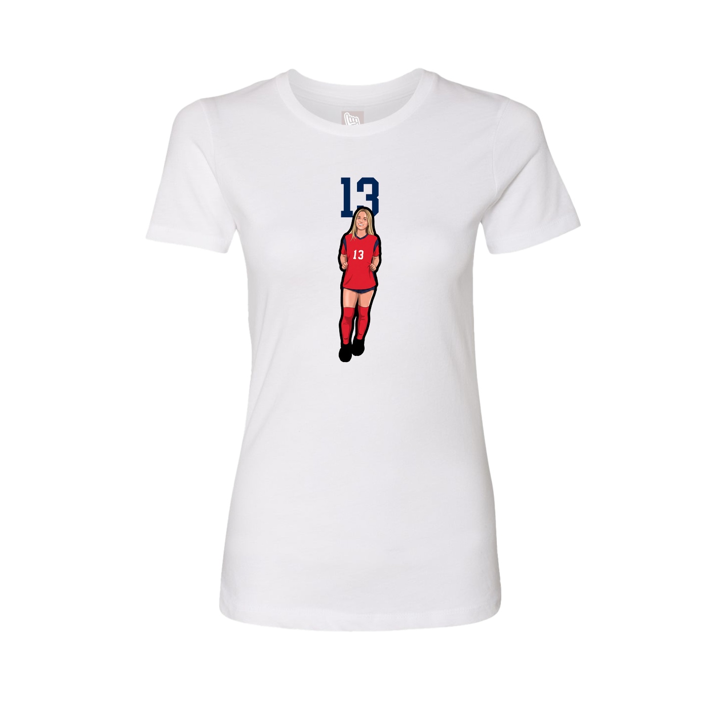 Fitted Women's Tee — Number Top in White