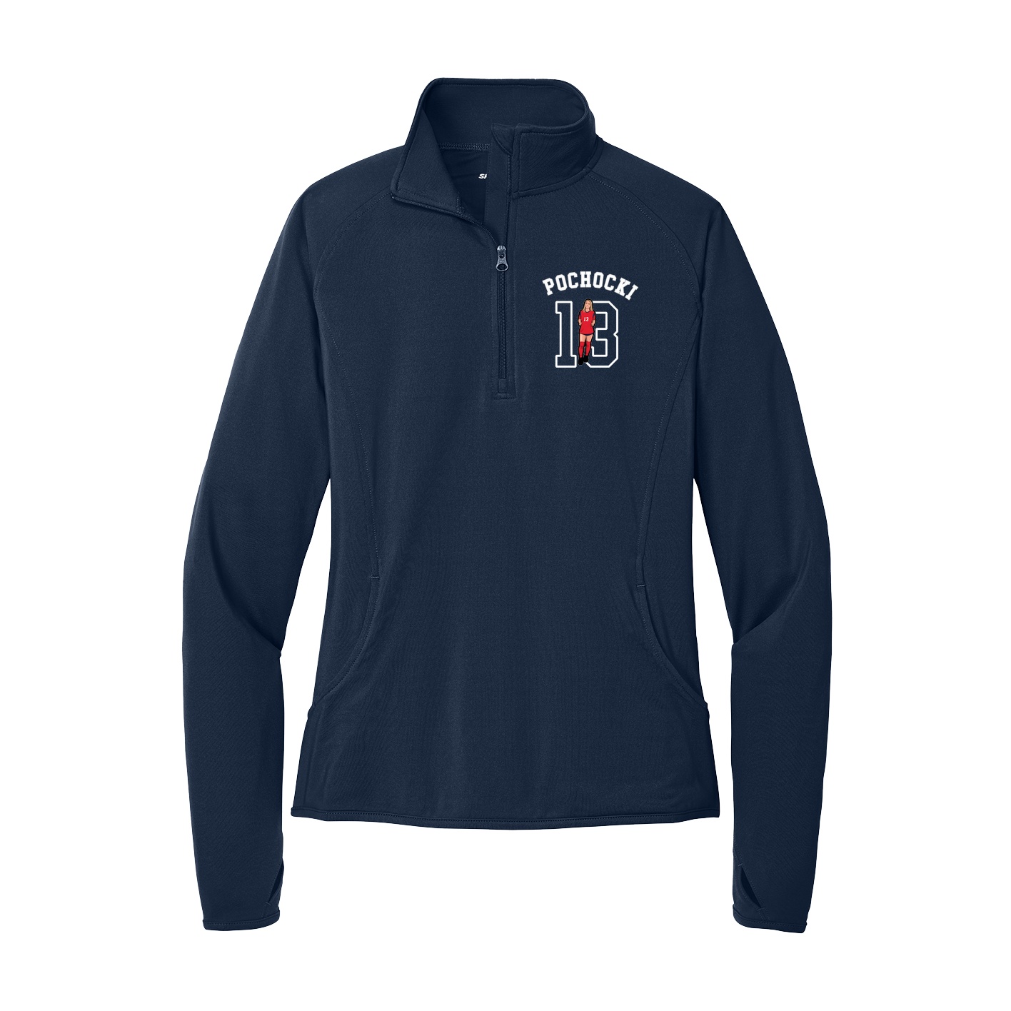 Women's Q-Zip Pullover — Shirsey Arch in Navy