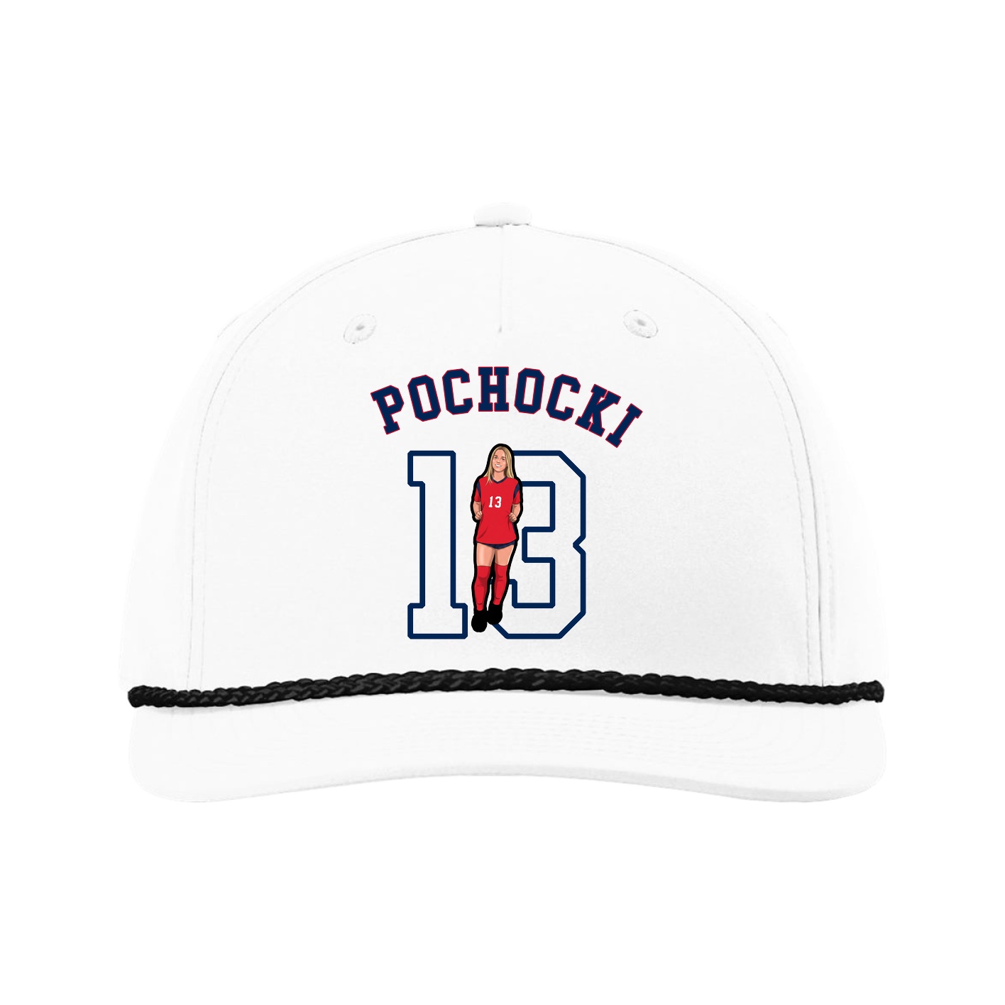 Five-Panel Classic Rope Cap — Shirsey Arch in White