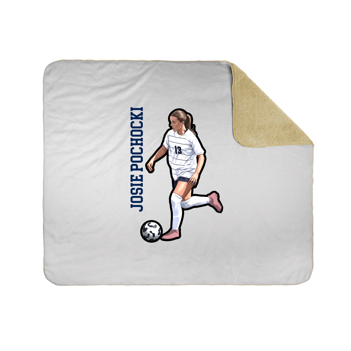 Throw Blanket — Name Vertical in White