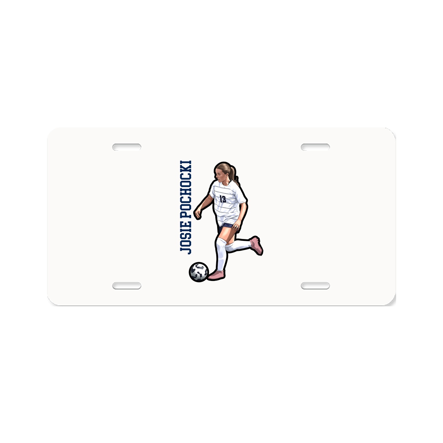 License Plate — Name Vertical in Classic