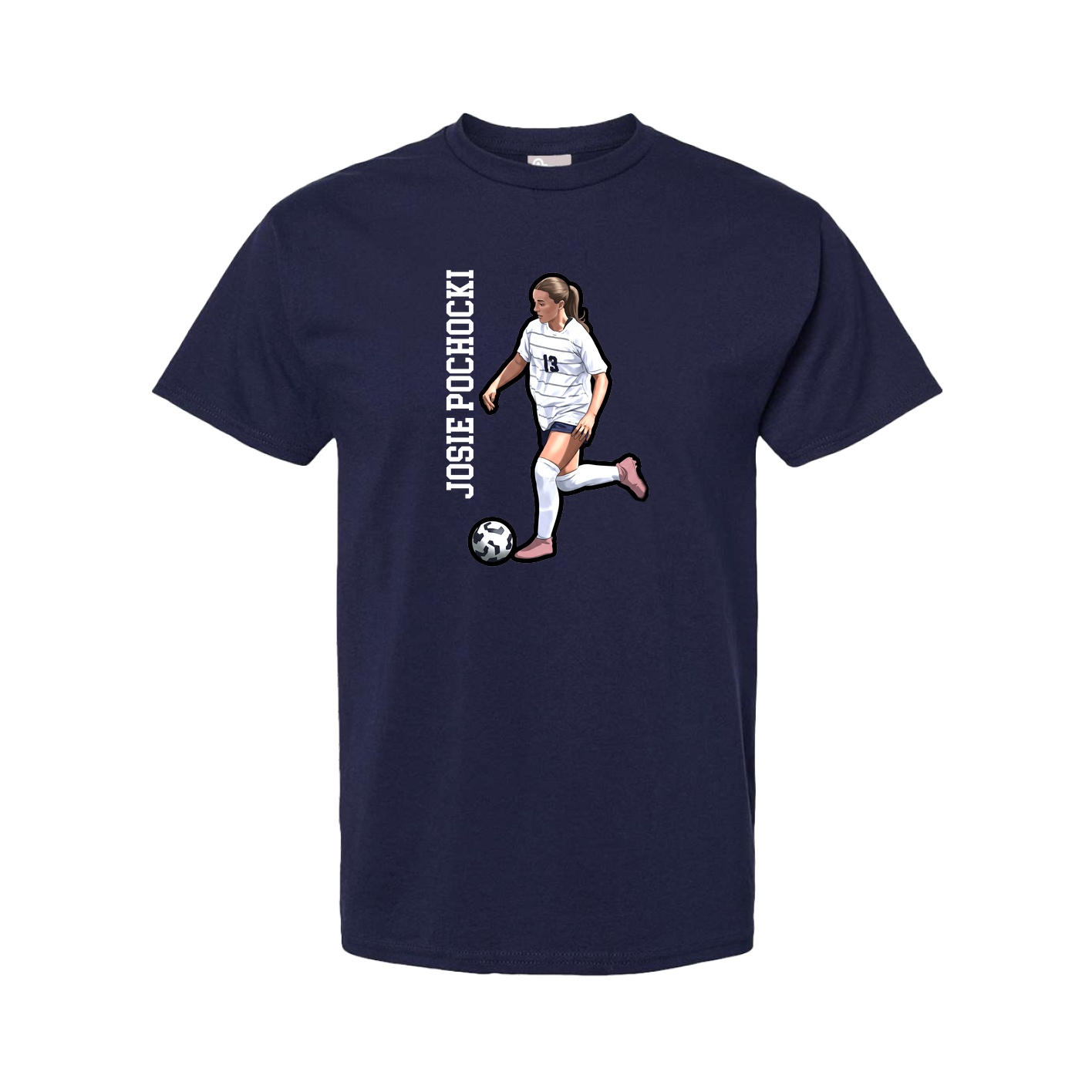 Tee — Name Vertical in Navy