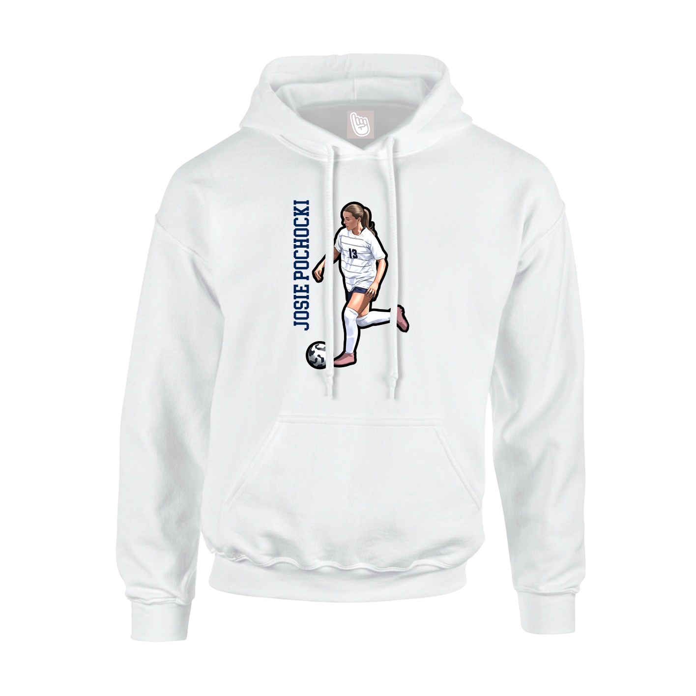 Hoodie — Name Vertical in White