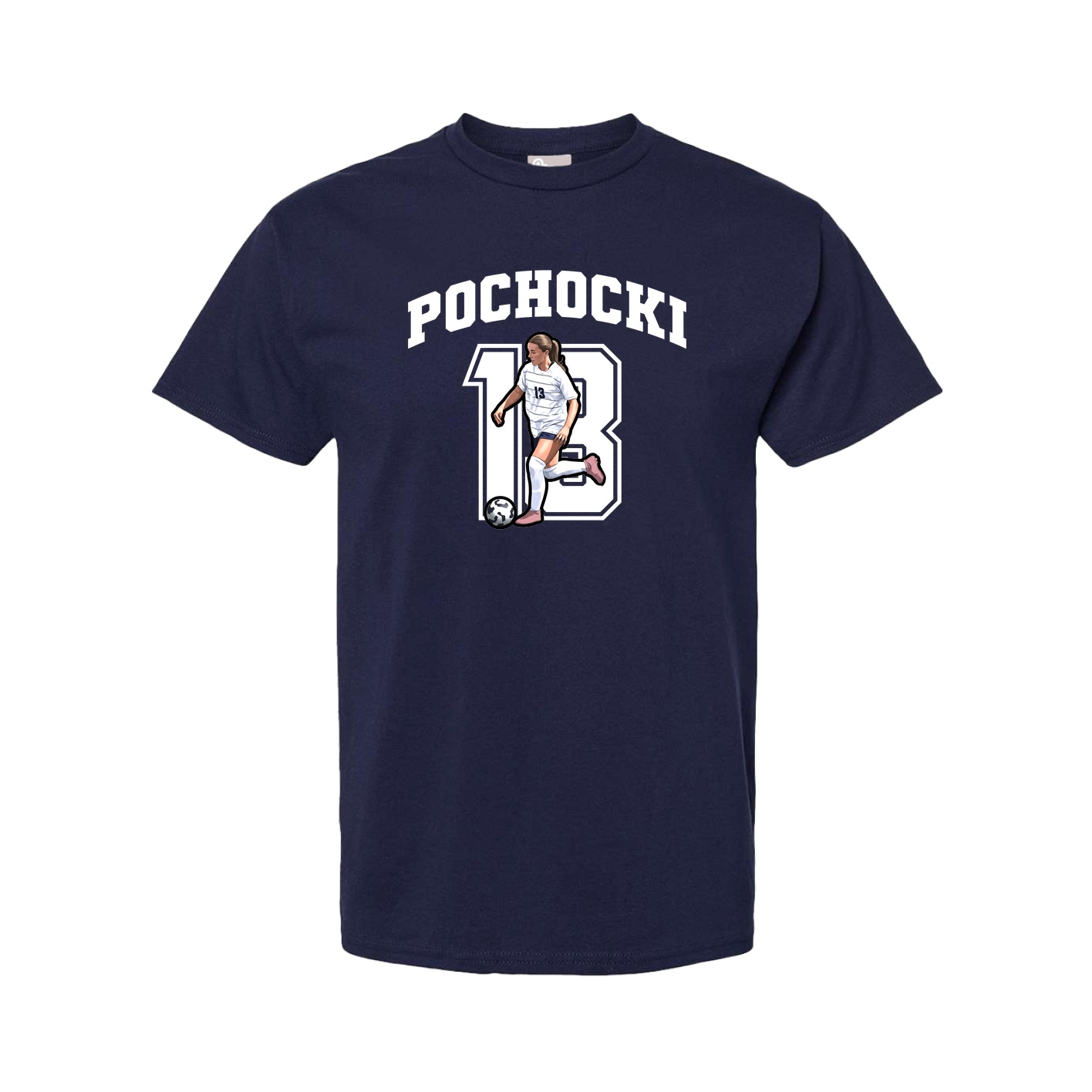 Youth Tee — Number in Navy