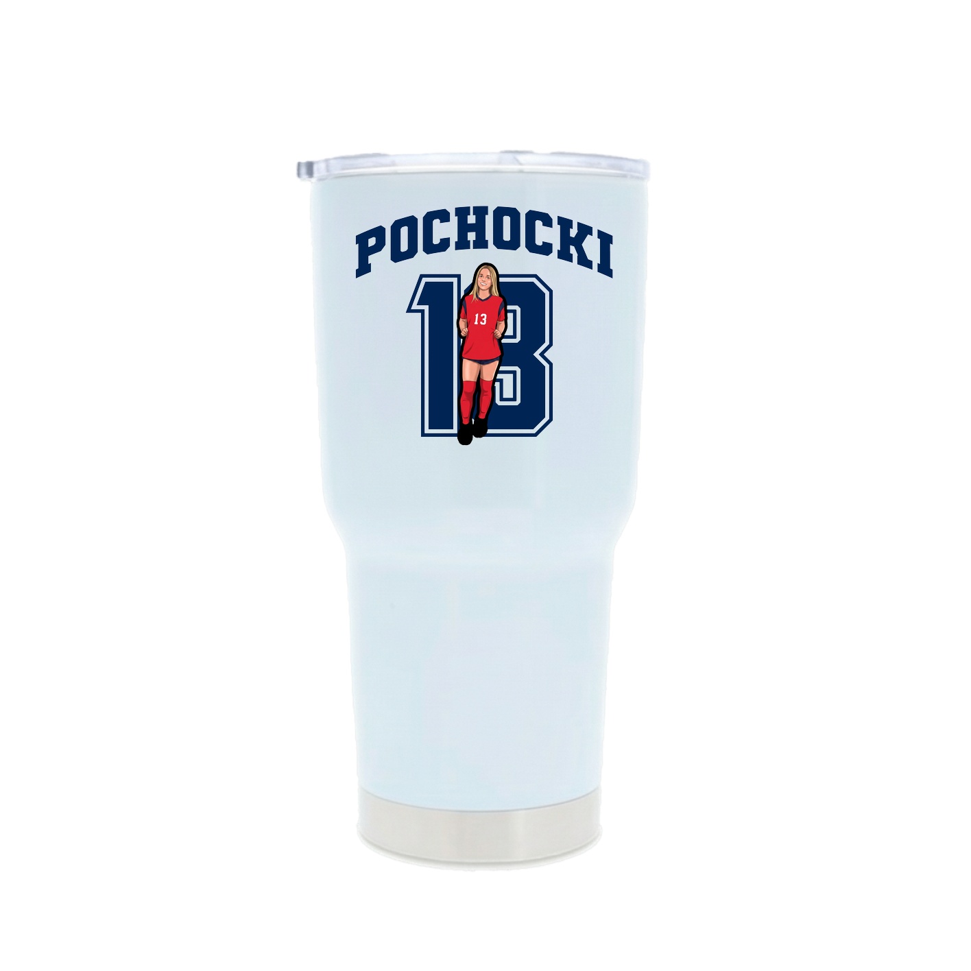 30oz Stainless Steel Tumbler — Number in White