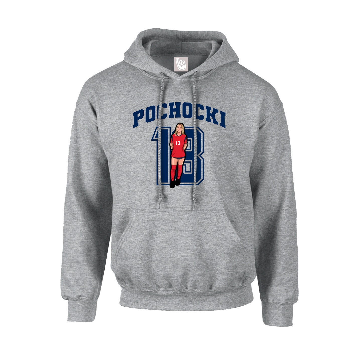 Hoodie — Number in Grey